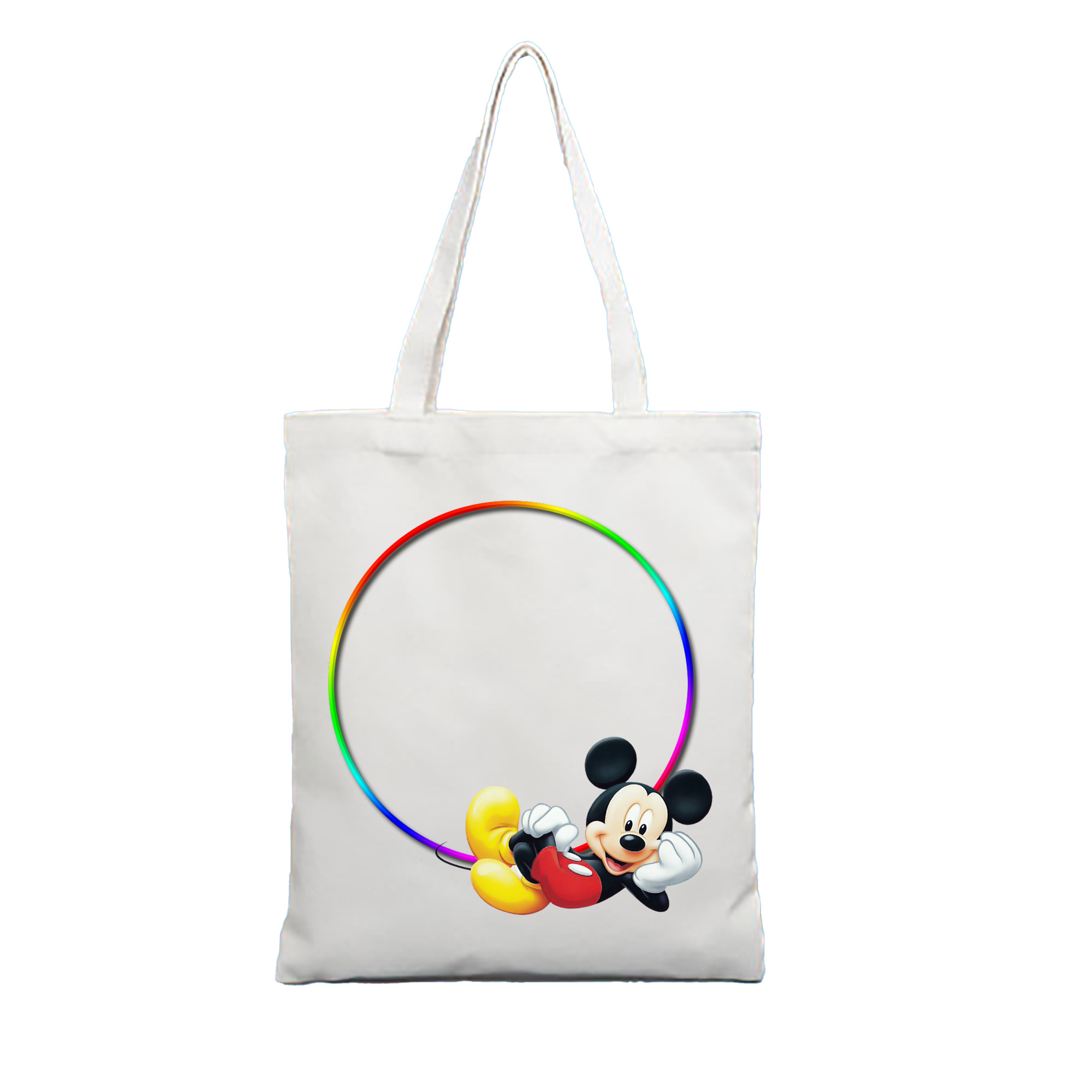 （画像用） ミッキーマウス Mickey Mouse 縦型キャンバス生地手提げバッグ　トートバッグ