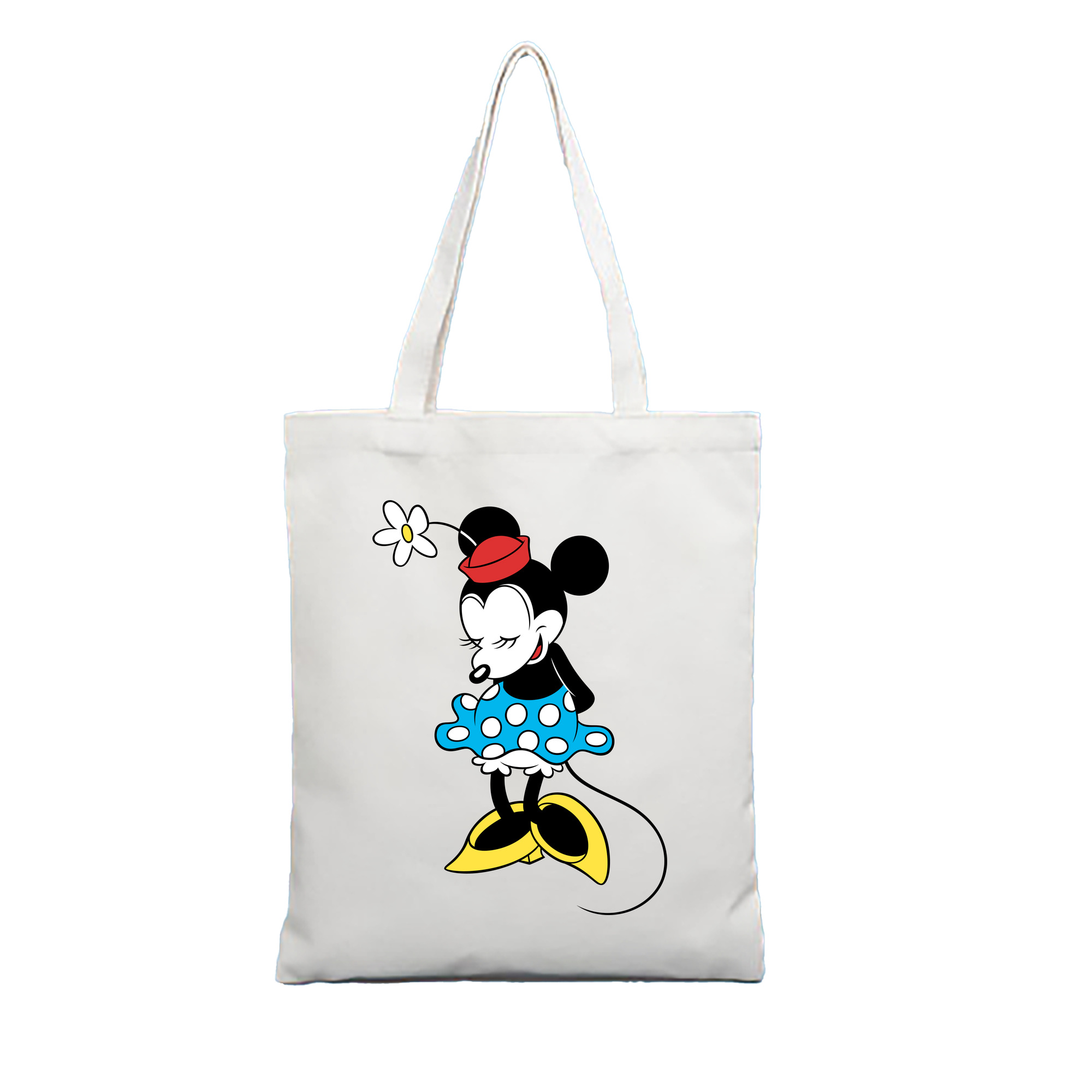 （画像用） ミッキーマウス Mickey Mouse 縦型キャンバス生地手提げバッグ　トートバッグ