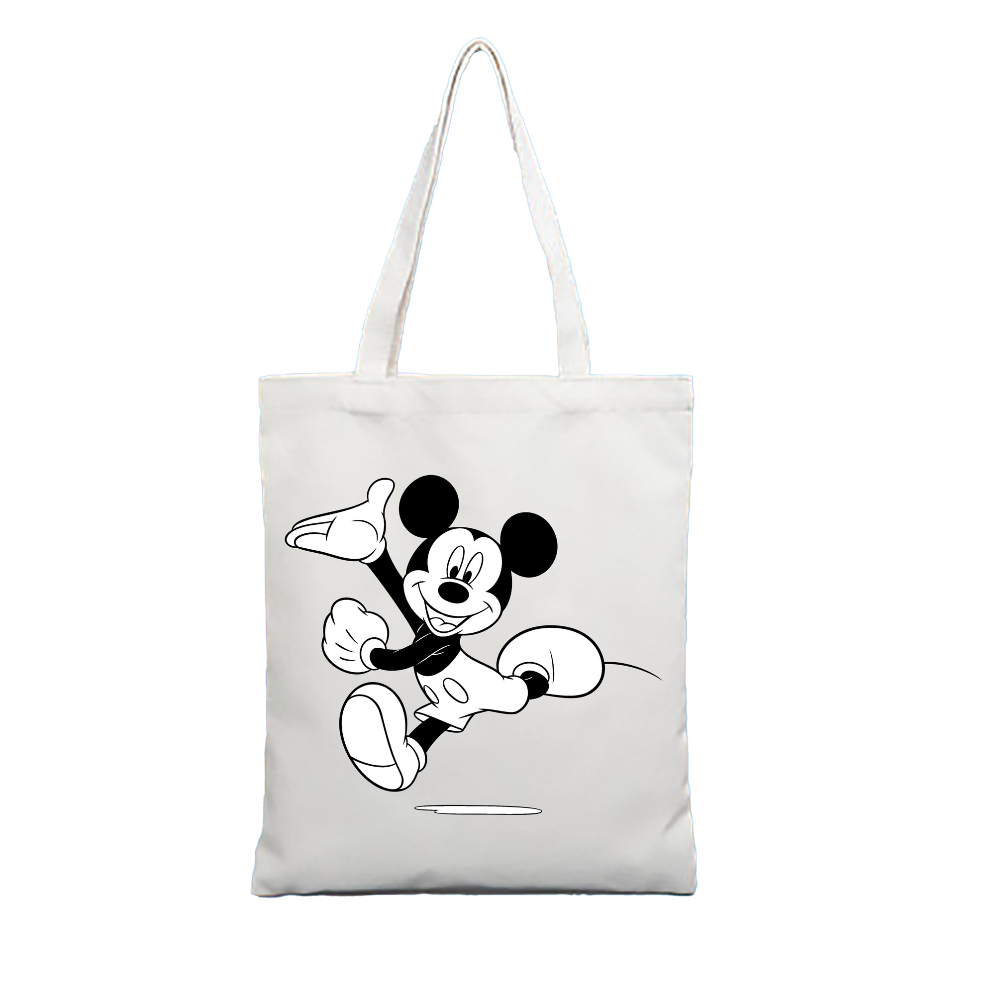 （画像用） ミッキーマウス Mickey Mouse 縦型キャンバス生地手提げバッグ　トートバッグ