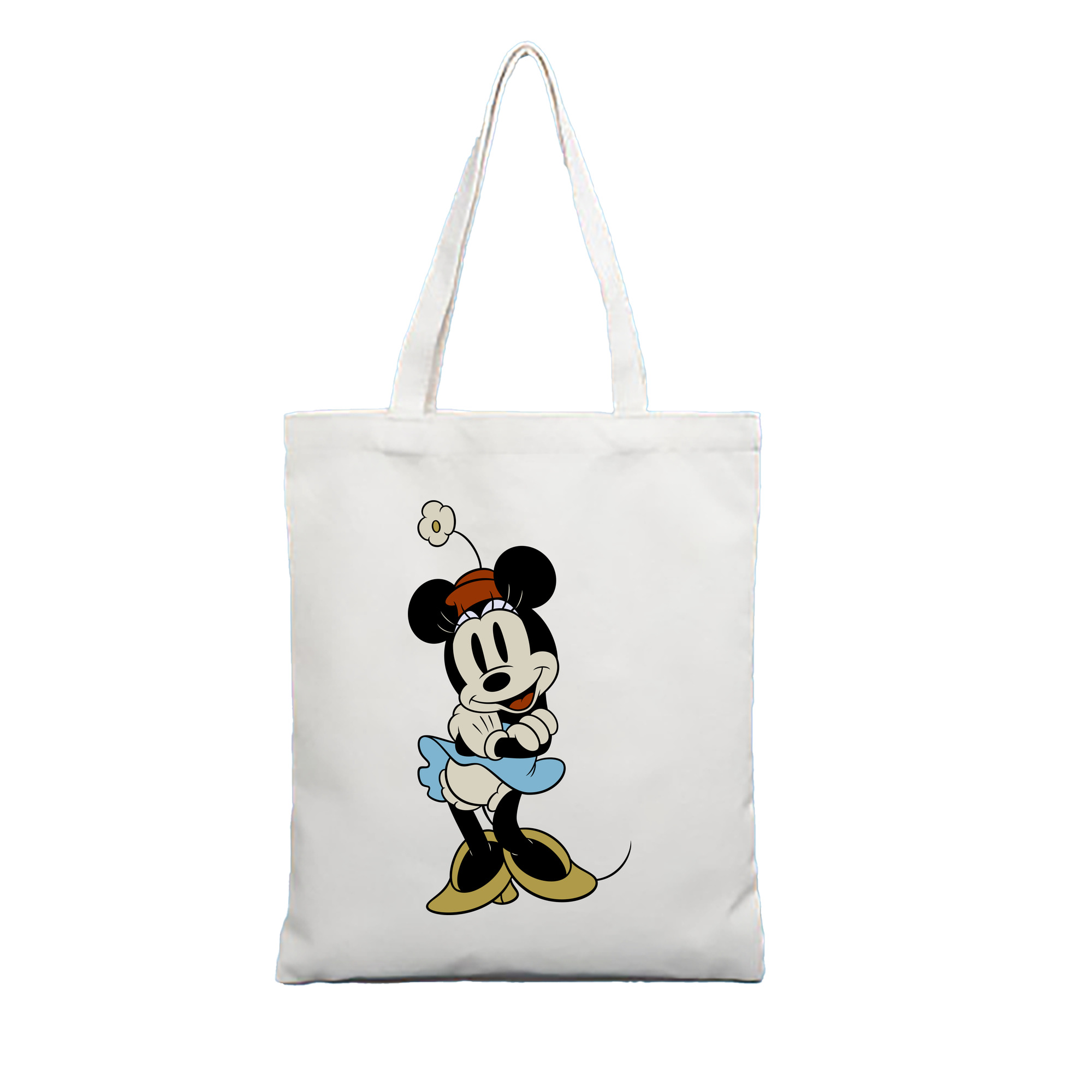 （画像用） ミッキーマウス Mickey Mouse 縦型キャンバス生地手提げバッグ　トートバッグ