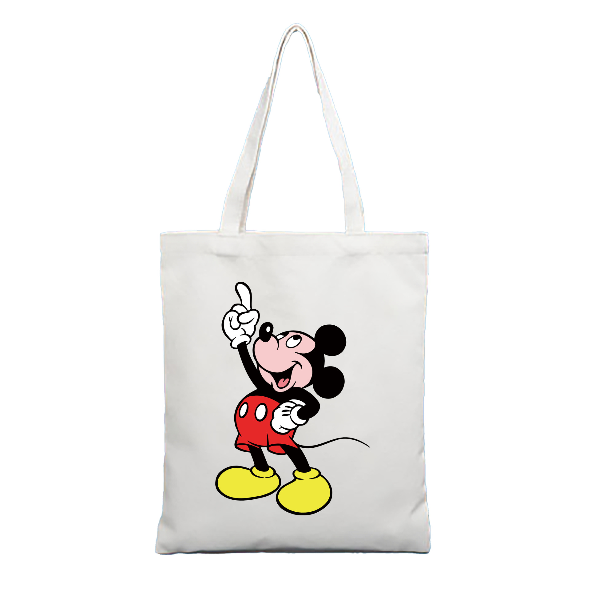 （画像用） ミッキーマウス Mickey Mouse 縦型キャンバス生地手提げバッグ　トートバッグ