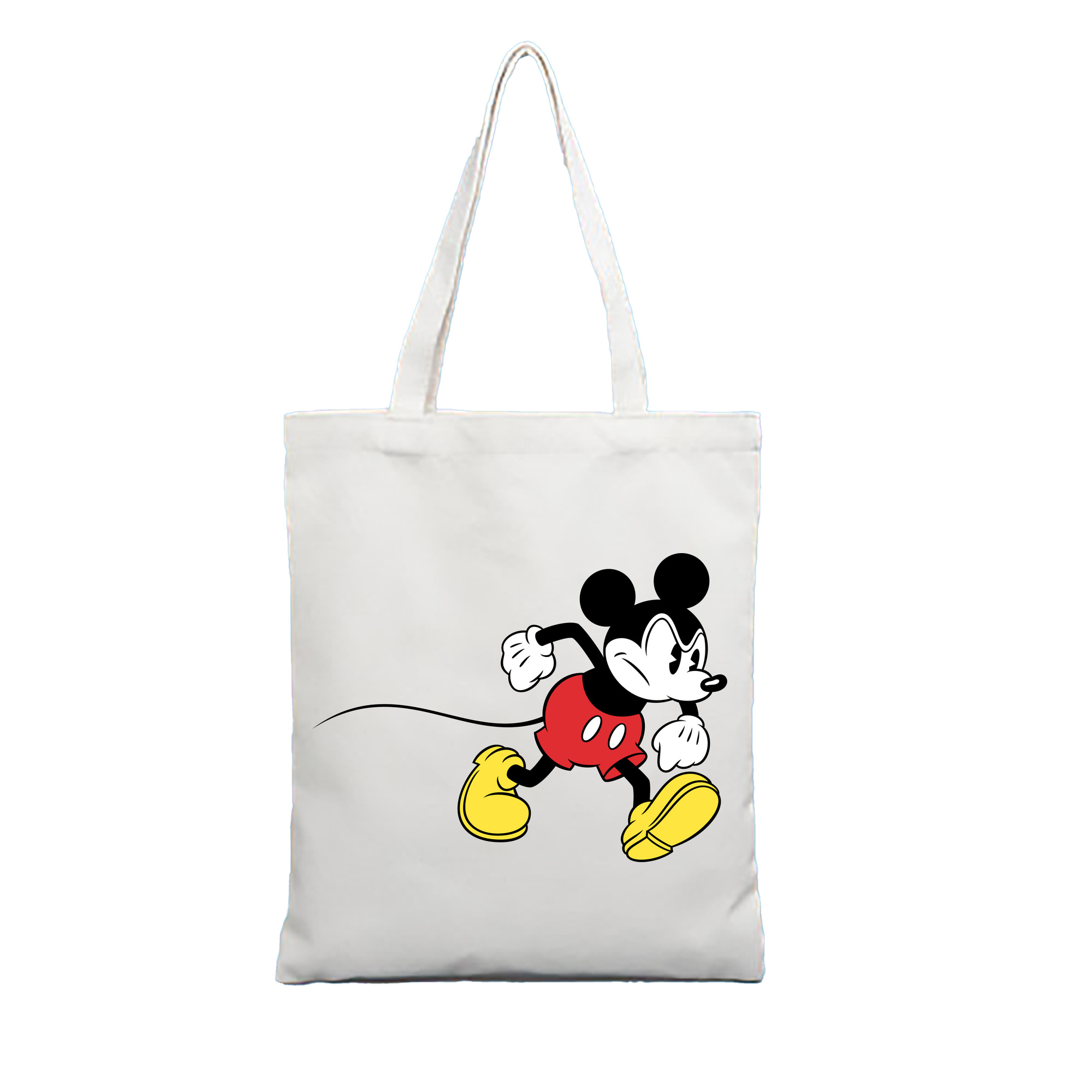 （画像用） ミッキーマウス Mickey Mouse 縦型キャンバス生地手提げバッグ　トートバッグ
