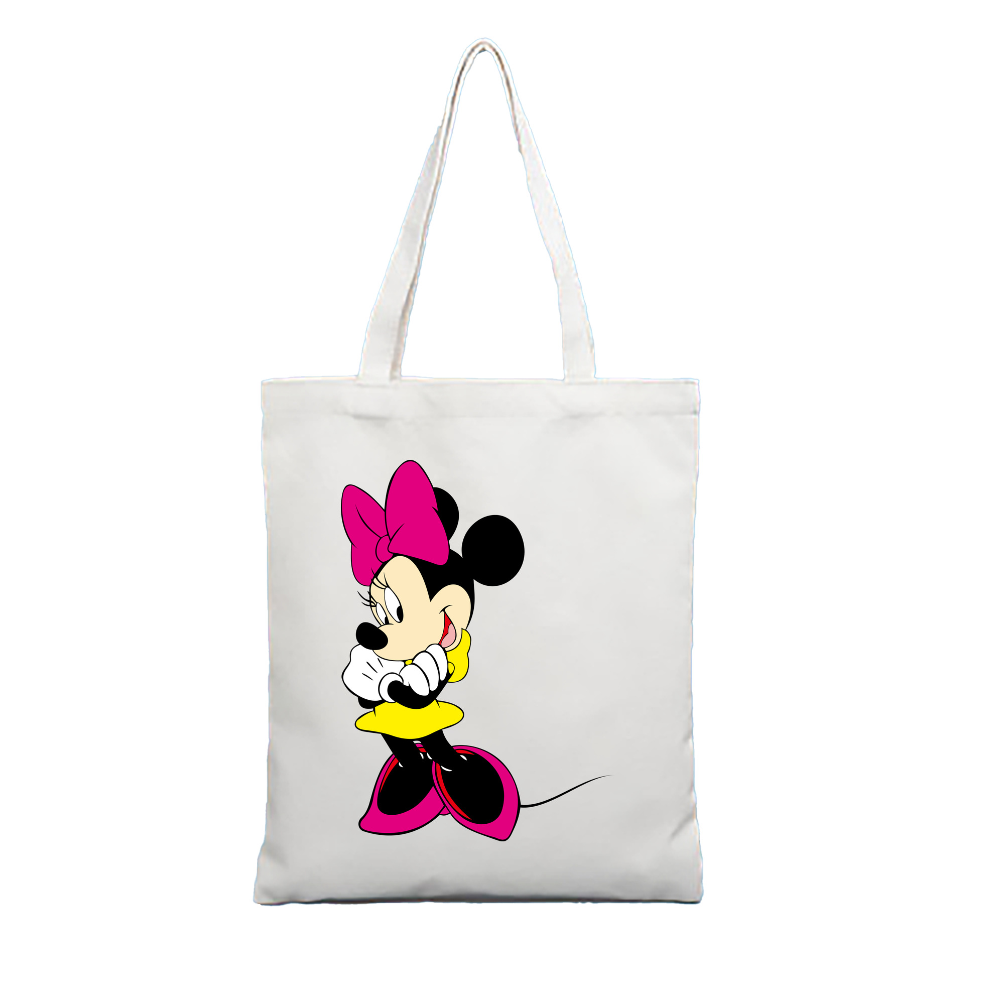 （画像用） ミッキーマウス Mickey Mouse 縦型キャンバス生地手提げバッグ　トートバッグ