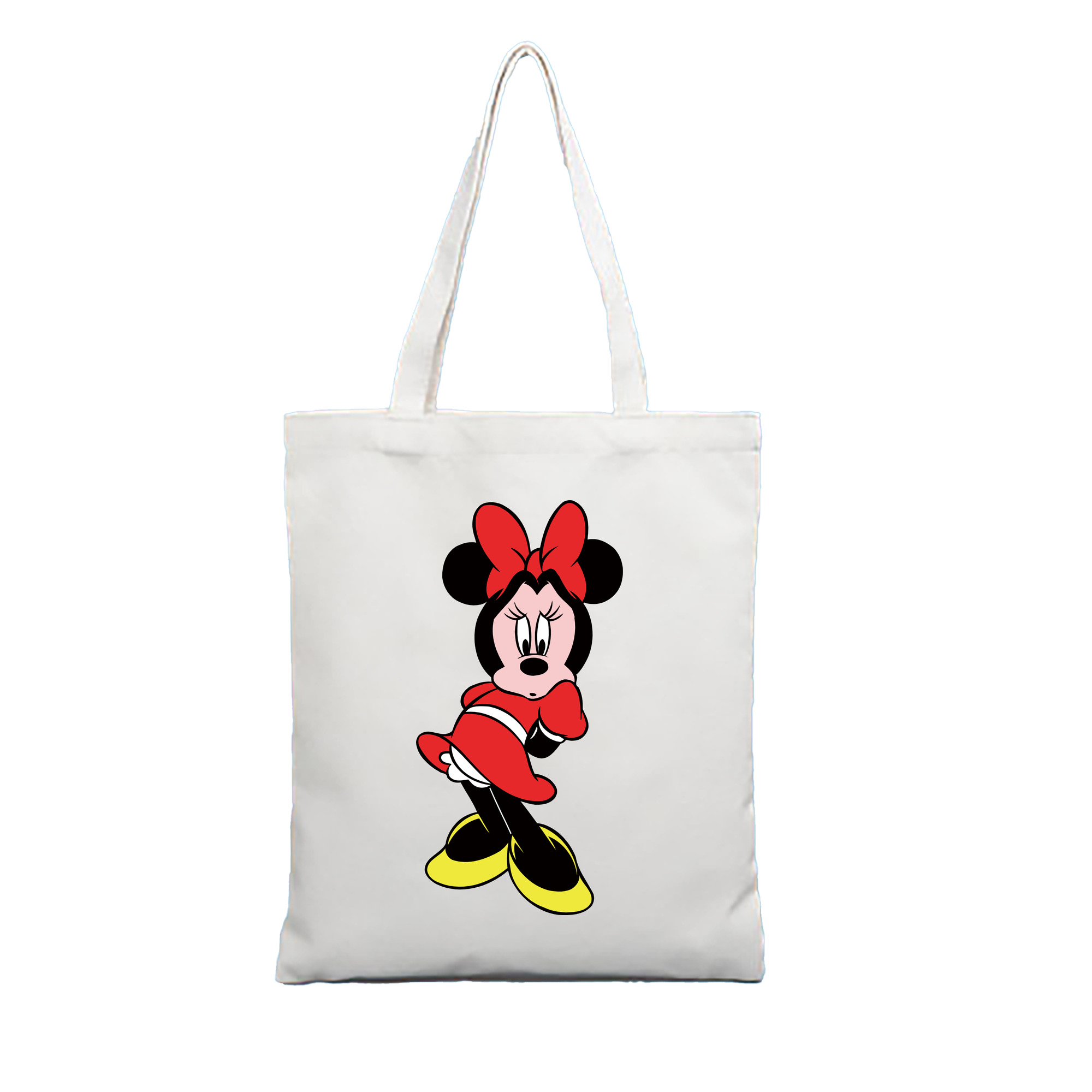 （画像用） ミッキーマウス Mickey Mouse 縦型キャンバス生地手提げバッグ　トートバッグ