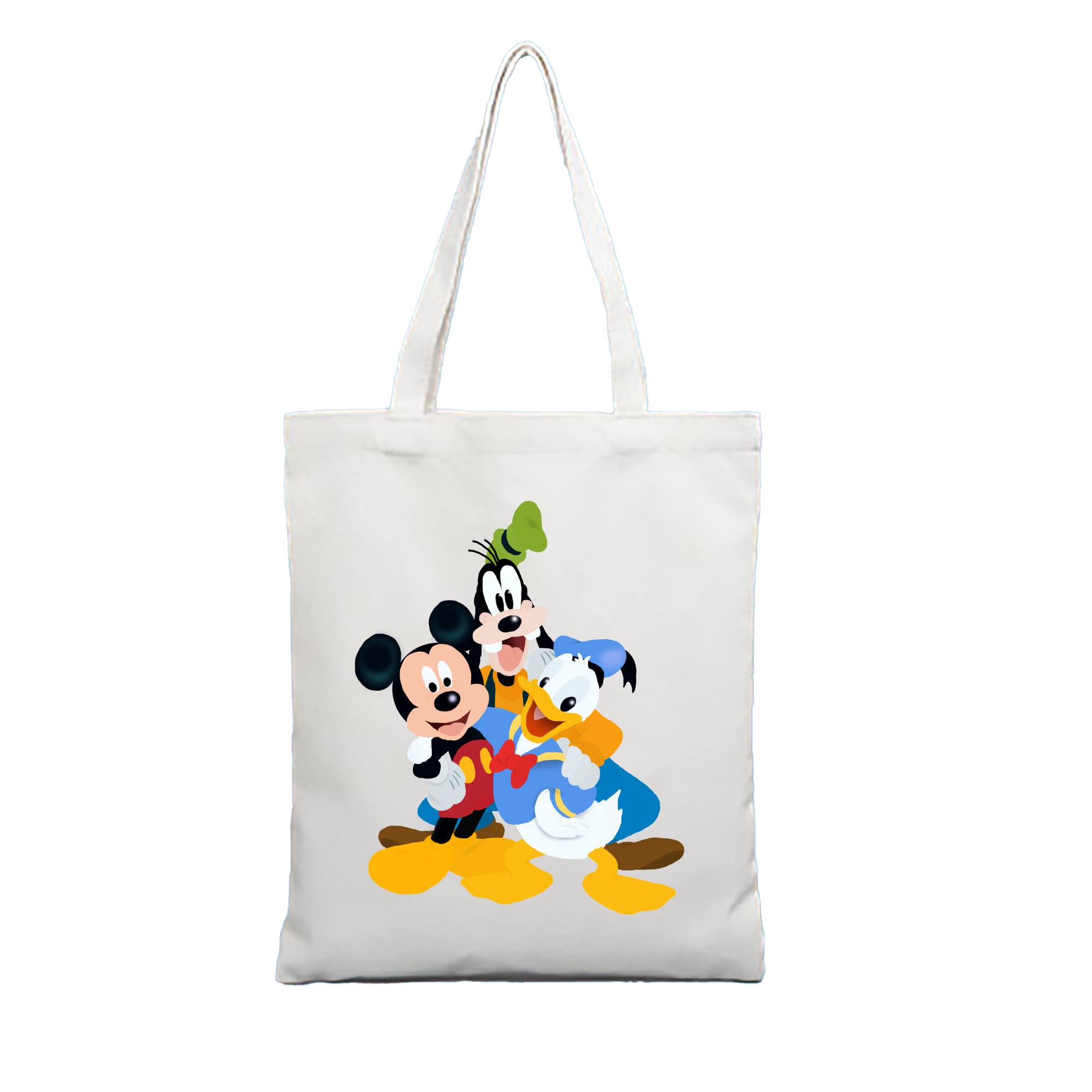 （画像用） ミッキーマウス Mickey Mouse 縦型キャンバス生地手提げバッグ　トートバッグ