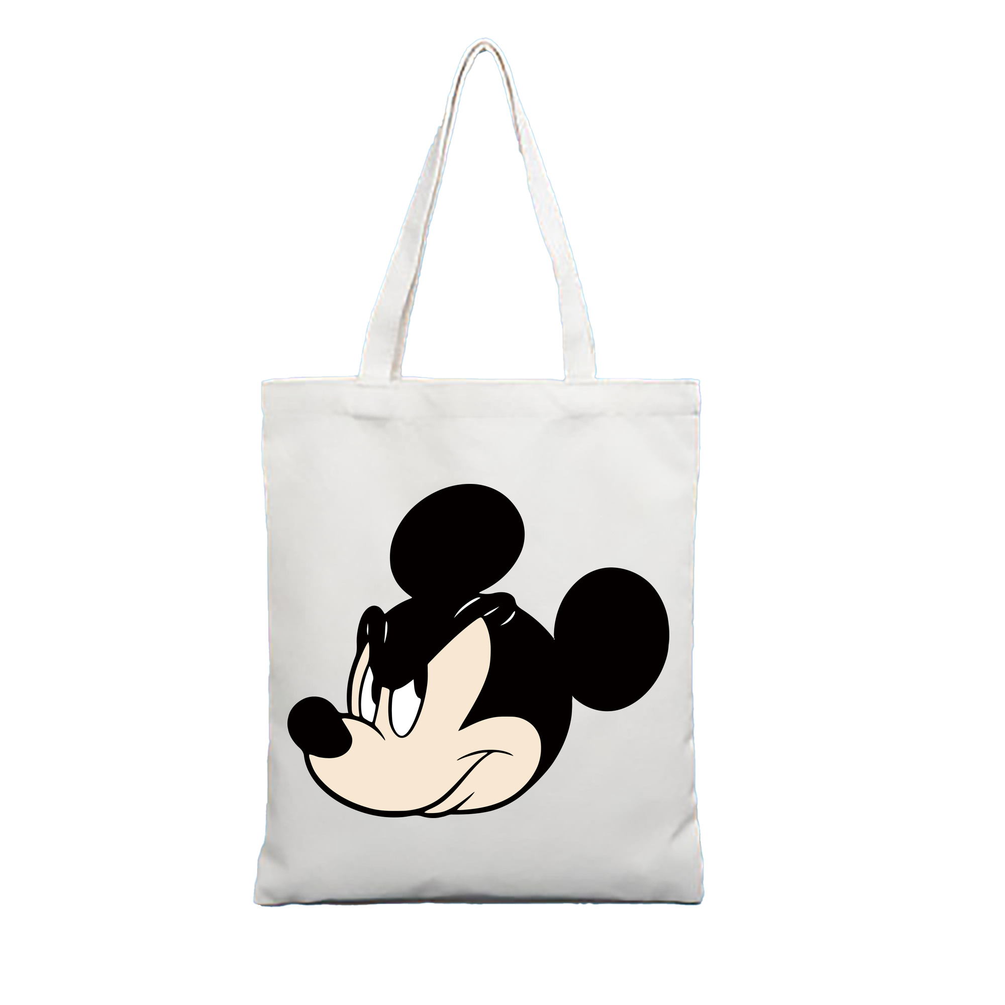 （画像用） ミッキーマウス Mickey Mouse 縦型キャンバス生地手提げバッグ　トートバッグ