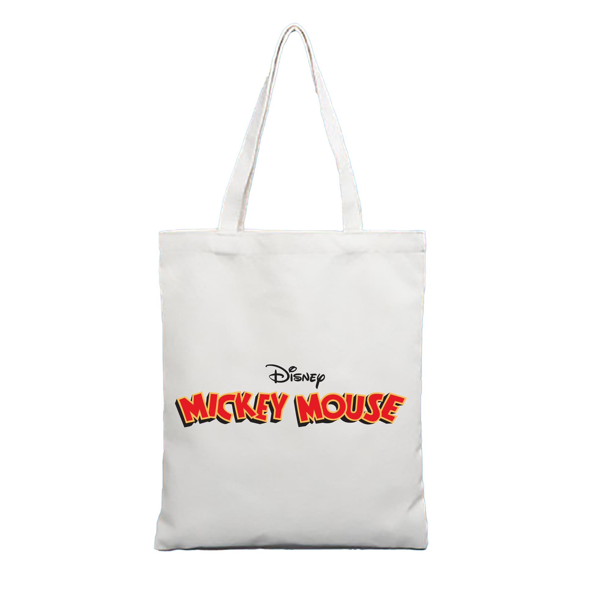 （画像用） ミッキーマウス Mickey Mouse 縦型キャンバス生地手提げバッグ　トートバッグ