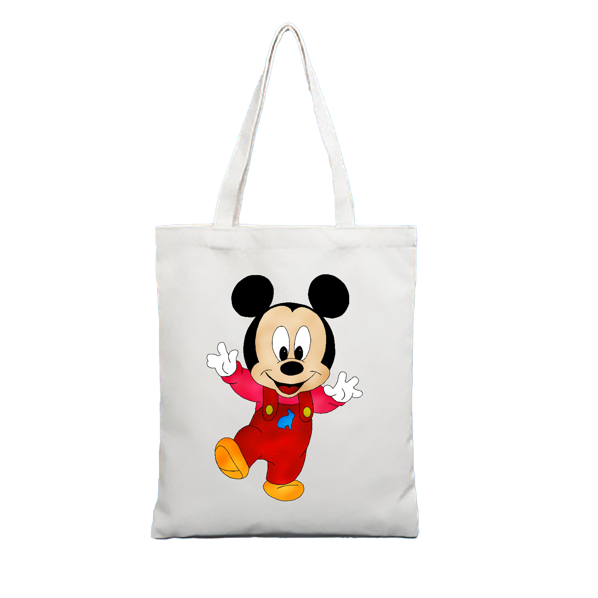 （画像用） ミッキーマウス Mickey Mouse 縦型キャンバス生地手提げバッグ　トートバッグ