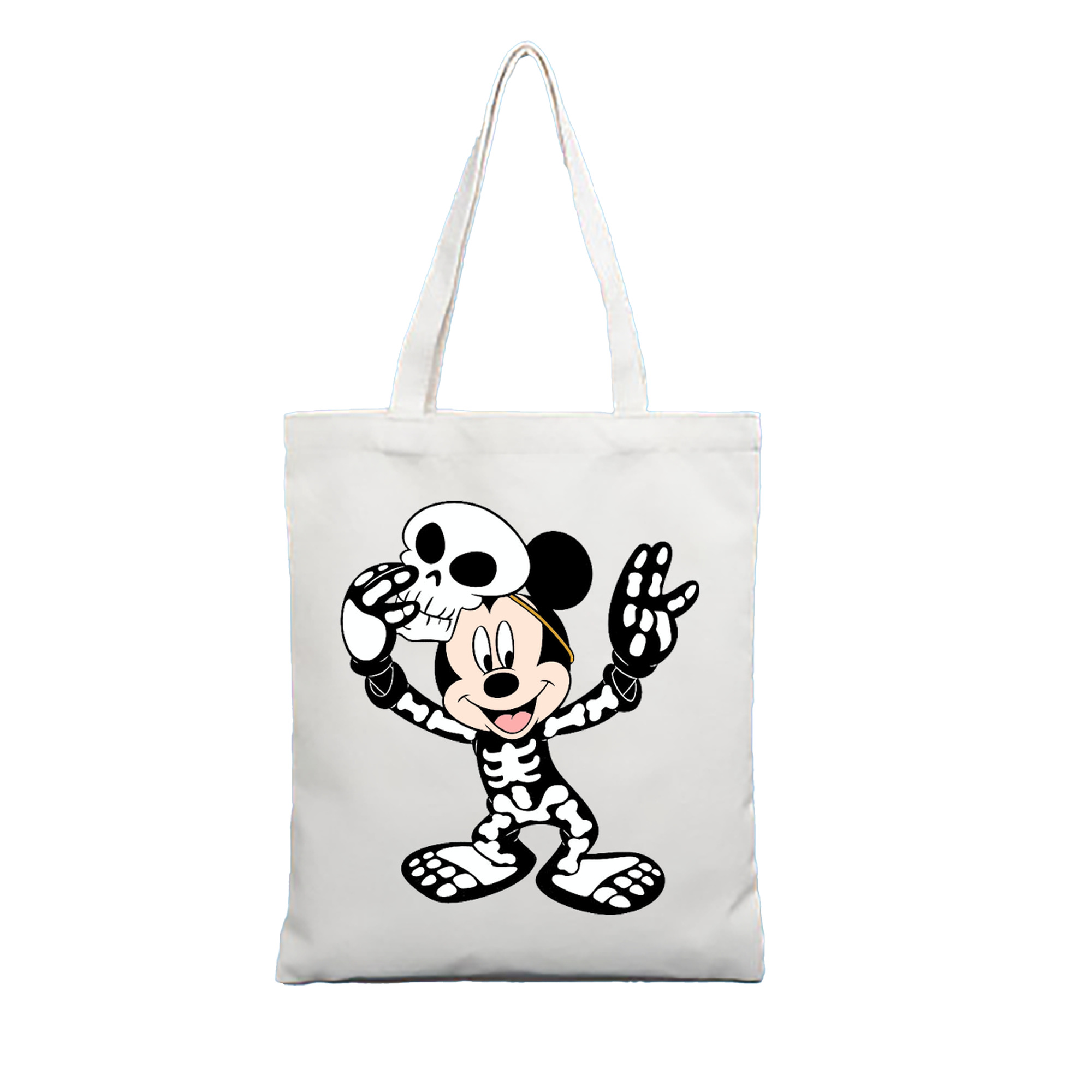 （画像用） ミッキーマウス Mickey Mouse 縦型キャンバス生地手提げバッグ　トートバッグ