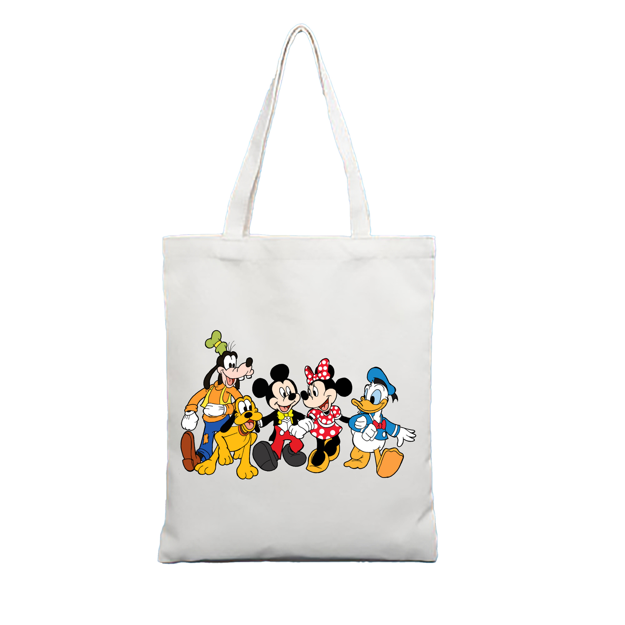 （画像用） ミッキーマウス Mickey Mouse 縦型キャンバス生地手提げバッグ　トートバッグ