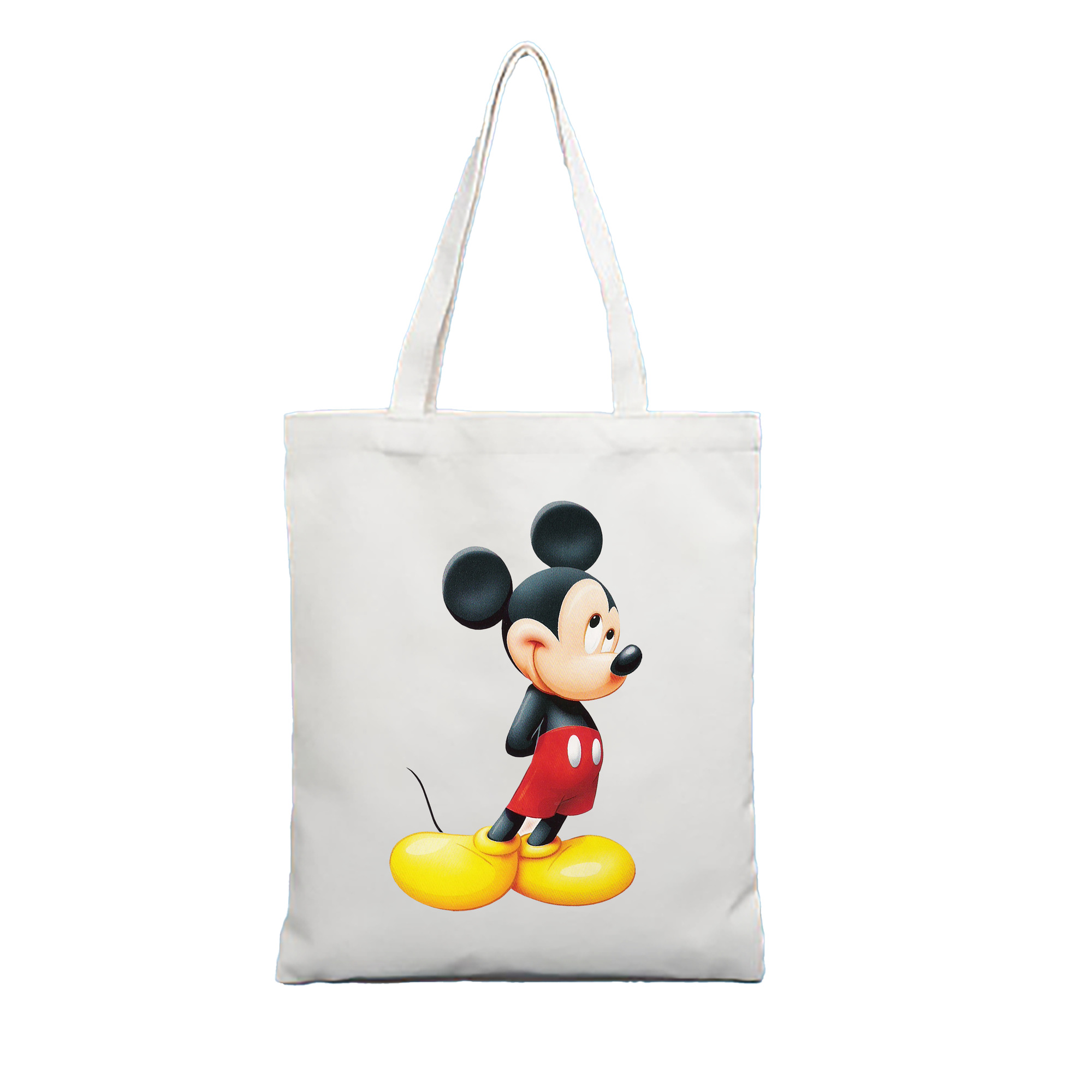 （画像用） ミッキーマウス Mickey Mouse 縦型キャンバス生地手提げバッグ　トートバッグ