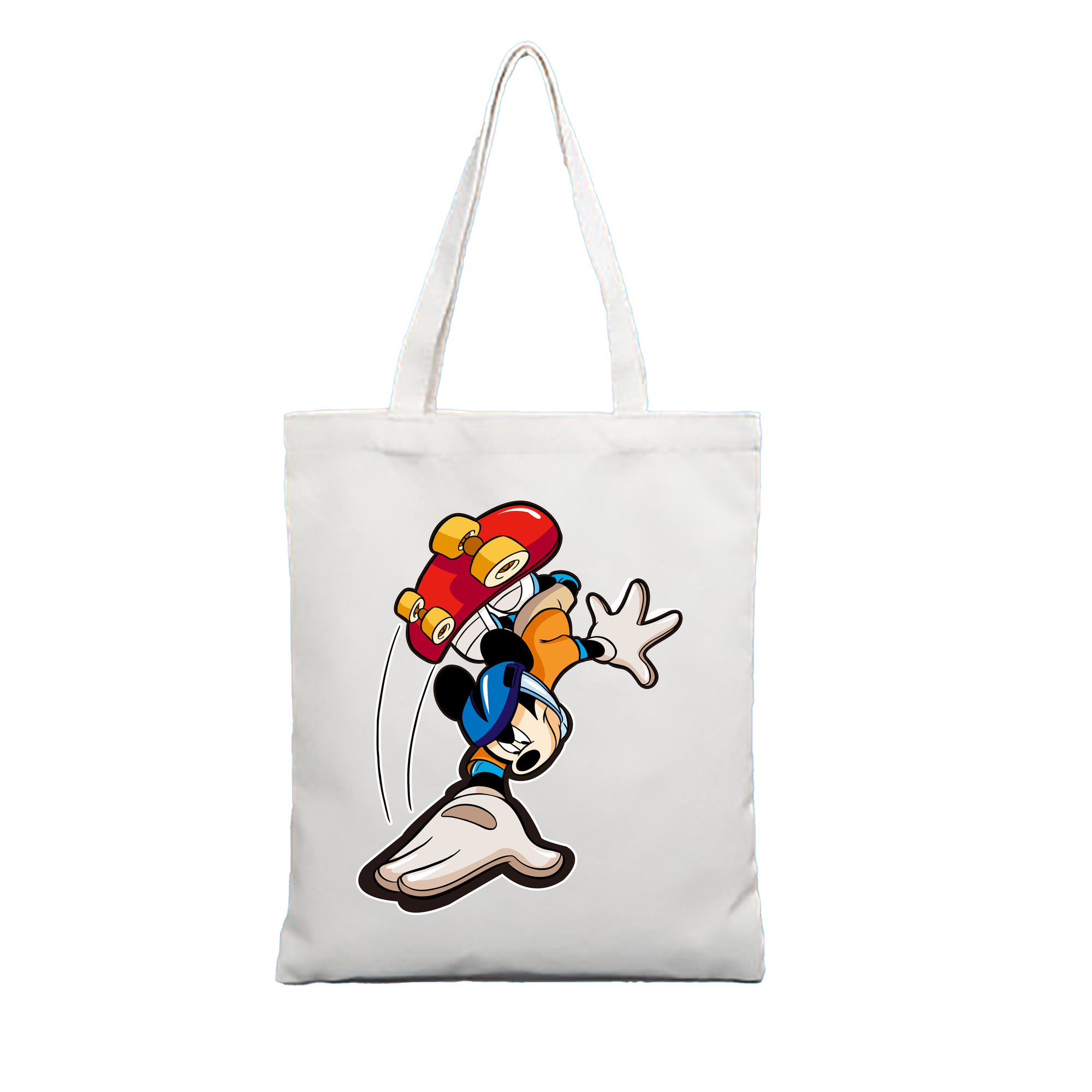 （画像用） ミッキーマウス Mickey Mouse 縦型キャンバス生地手提げバッグ　トートバッグ