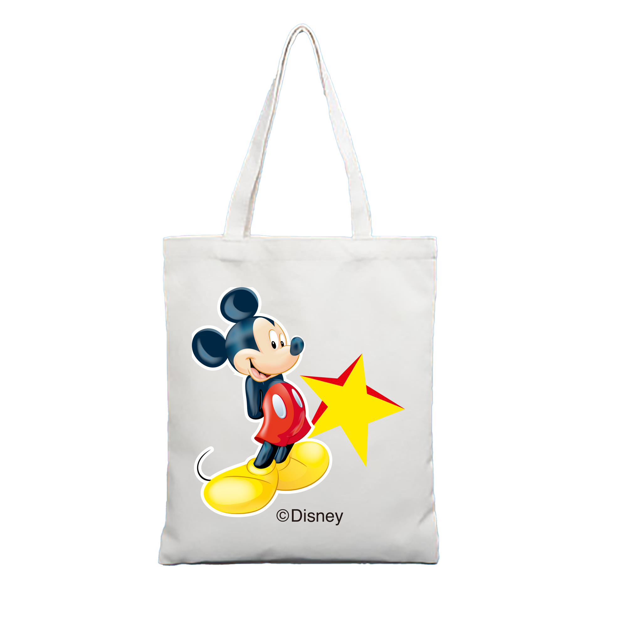 ミッキーマウス Mickey Mouse 縦型キャンバス生地手提げバッグ　トートバッグ