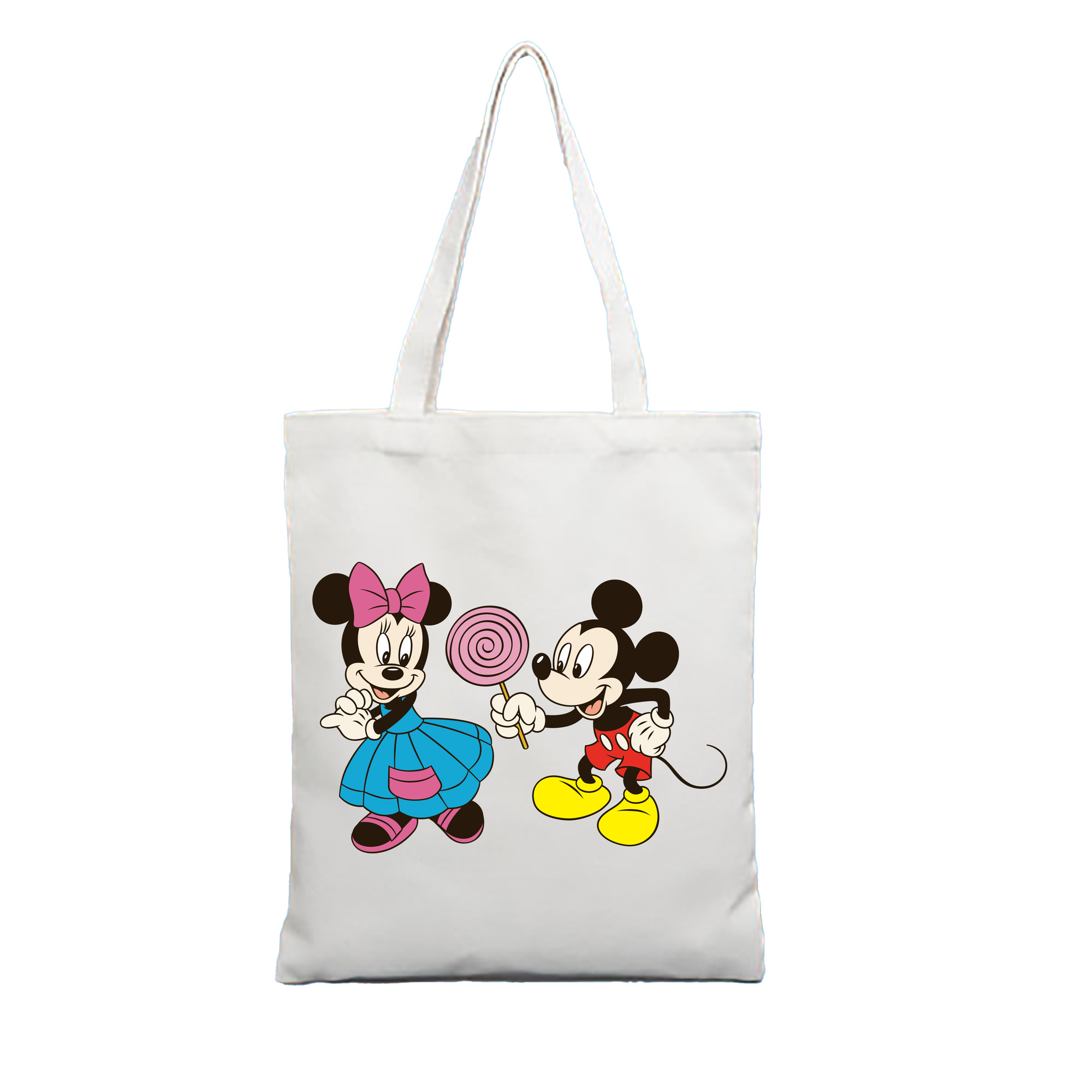 ミッキーマウス Mickey Mouse 縦型キャンバス生地手提げバッグ　トートバッグ