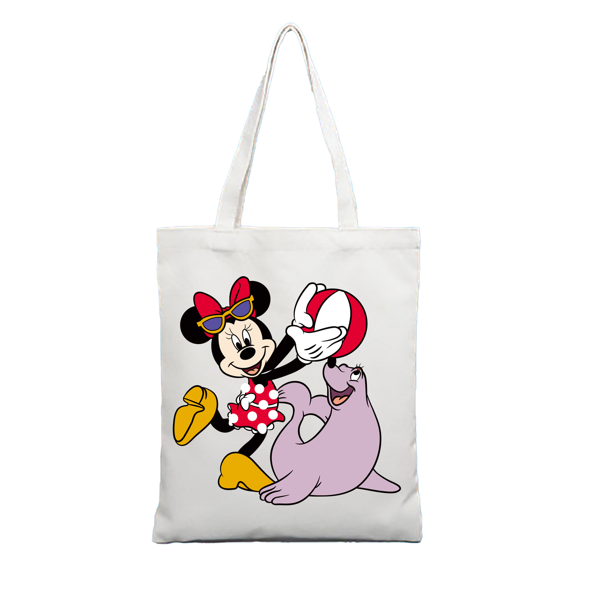 ミッキーマウス Mickey Mouse 縦型キャンバス生地手提げバッグ　トートバッグ