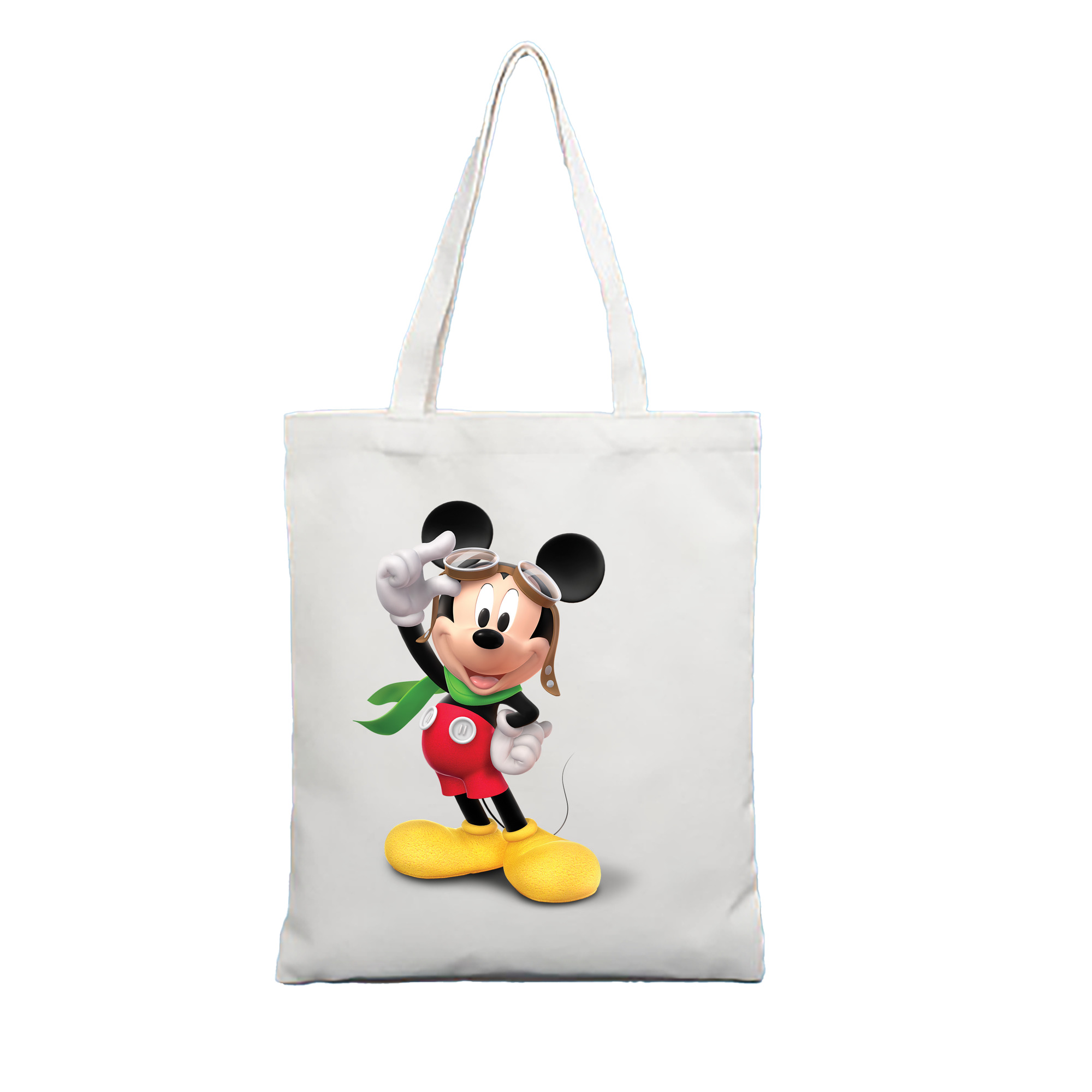 ミッキーマウス Mickey Mouse 縦型キャンバス生地手提げバッグ　トートバッグ