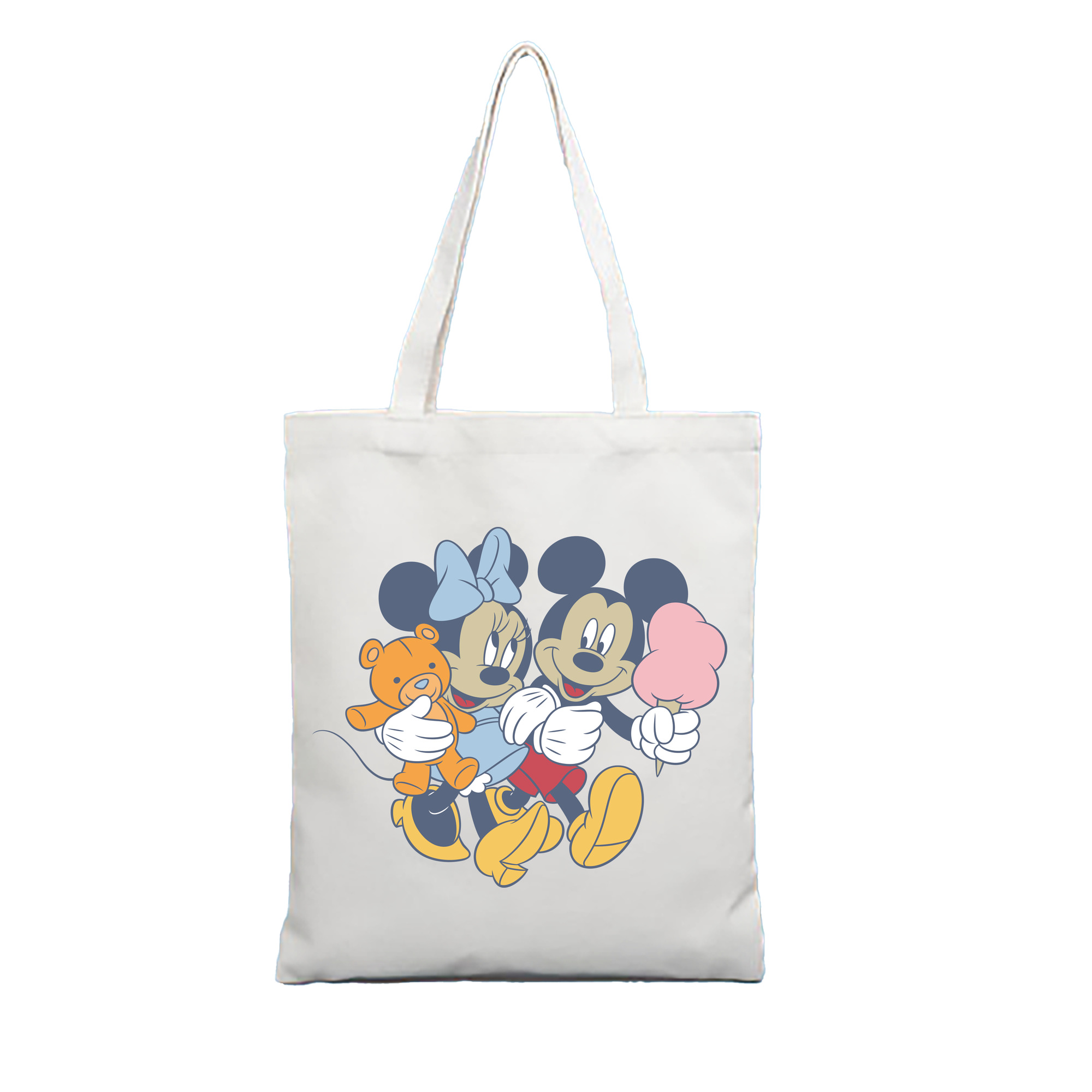 （画像用） ミッキーマウス Mickey Mouse 縦型キャンバス生地手提げバッグ　トートバッグ