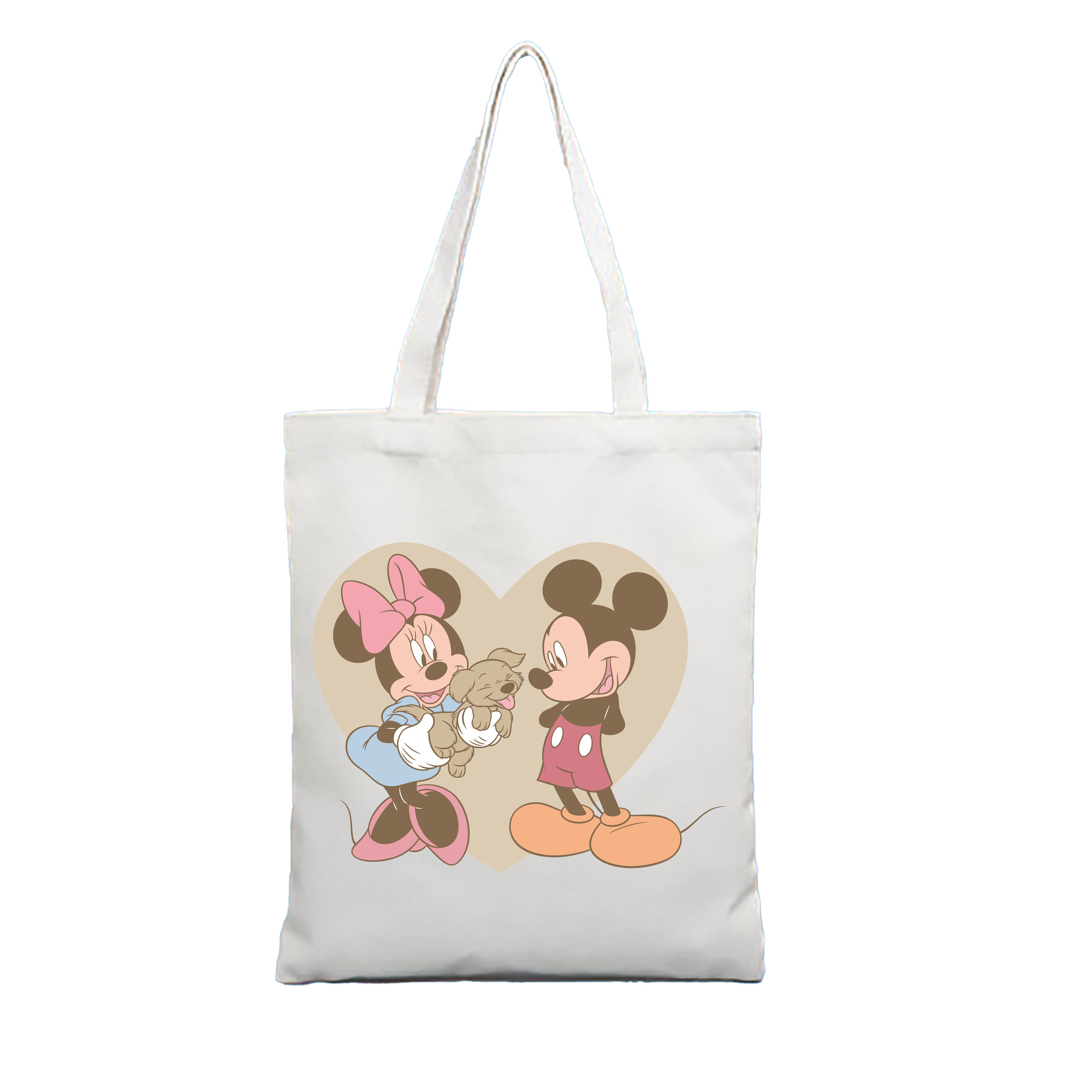 ミッキーマウス Mickey Mouse 縦型キャンバス生地手提げバッグ　トートバッグ