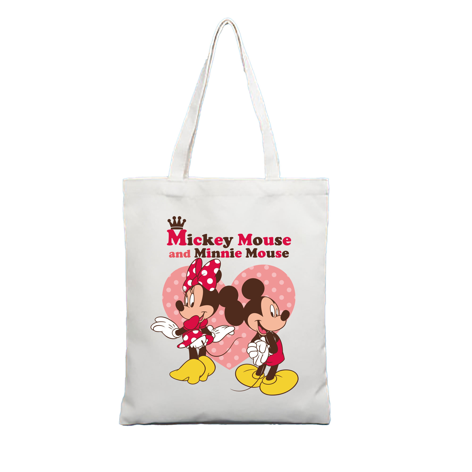 （画像用） ミッキーマウス Mickey Mouse 縦型キャンバス生地手提げバッグ　トートバッグ