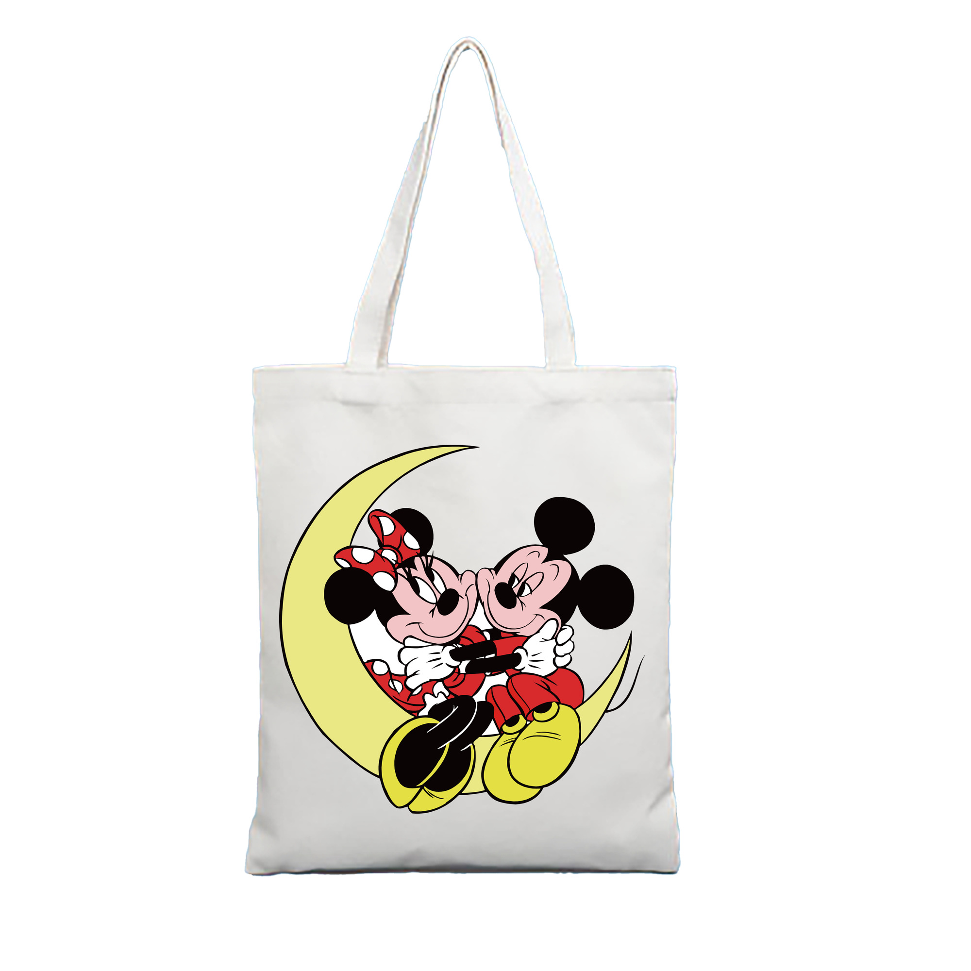 （画像用） ミッキーマウス Mickey Mouse 縦型キャンバス生地手提げバッグ　トートバッグ
