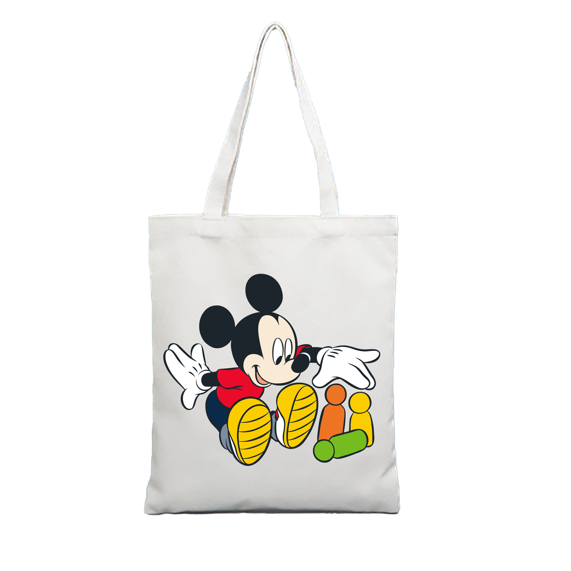 ミッキーマウス Mickey Mouse 縦型キャンバス生地手提げバッグ　トートバッグ