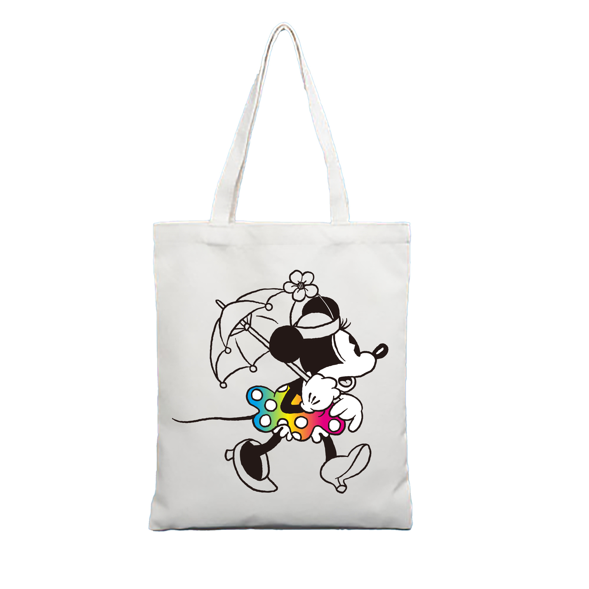 ミッキーマウス Mickey Mouse 縦型キャンバス生地手提げバッグ　トートバッグ