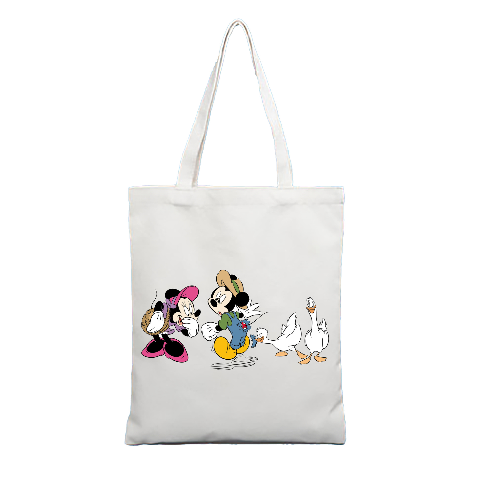ミッキーマウス Mickey Mouse 縦型キャンバス生地手提げバッグ　トートバッグ