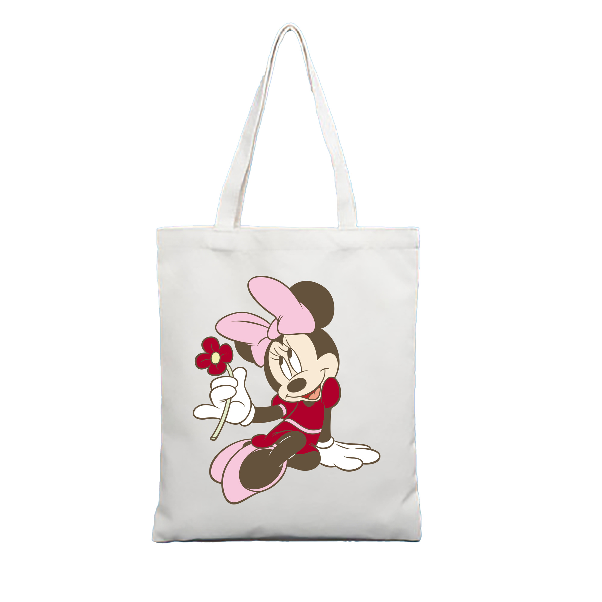 ミッキーマウス Mickey Mouse 縦型キャンバス生地手提げバッグ　トートバッグ