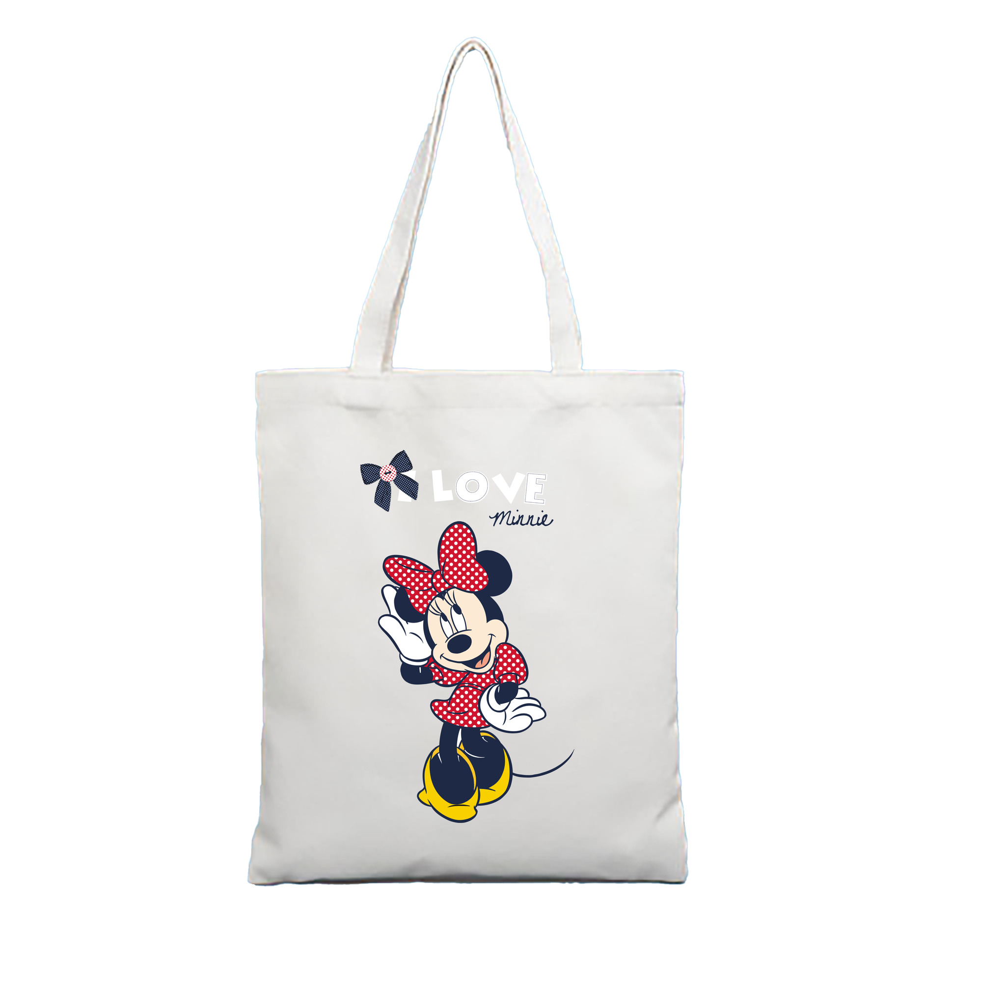 ミッキーマウス Mickey Mouse 縦型キャンバス生地手提げバッグ　トートバッグ