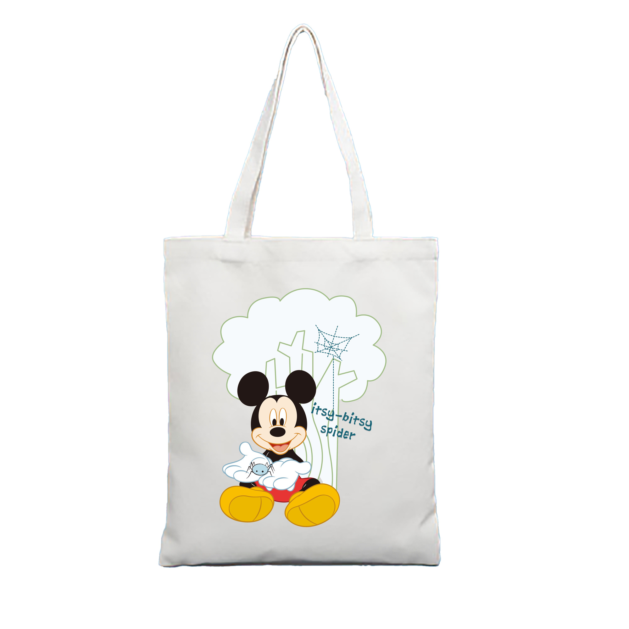 （画像用） ミッキーマウス Mickey Mouse 縦型キャンバス生地手提げバッグ　トートバッグ