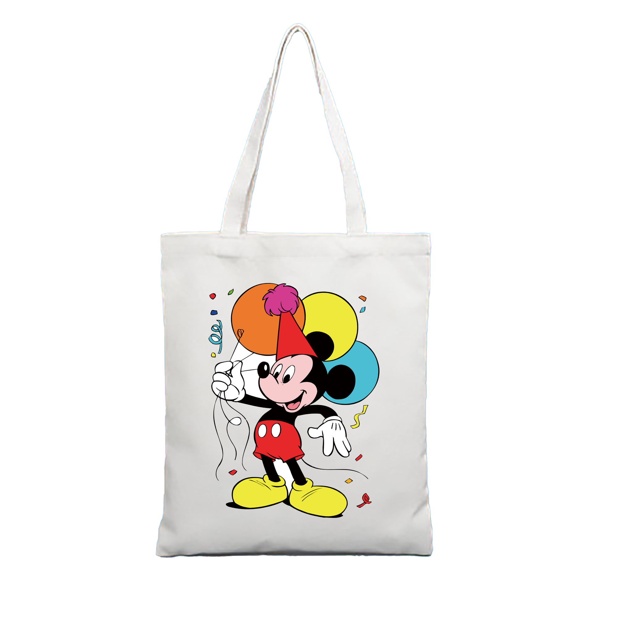 （画像用） ミッキーマウス Mickey Mouse 縦型キャンバス生地手提げバッグ　トートバッグ