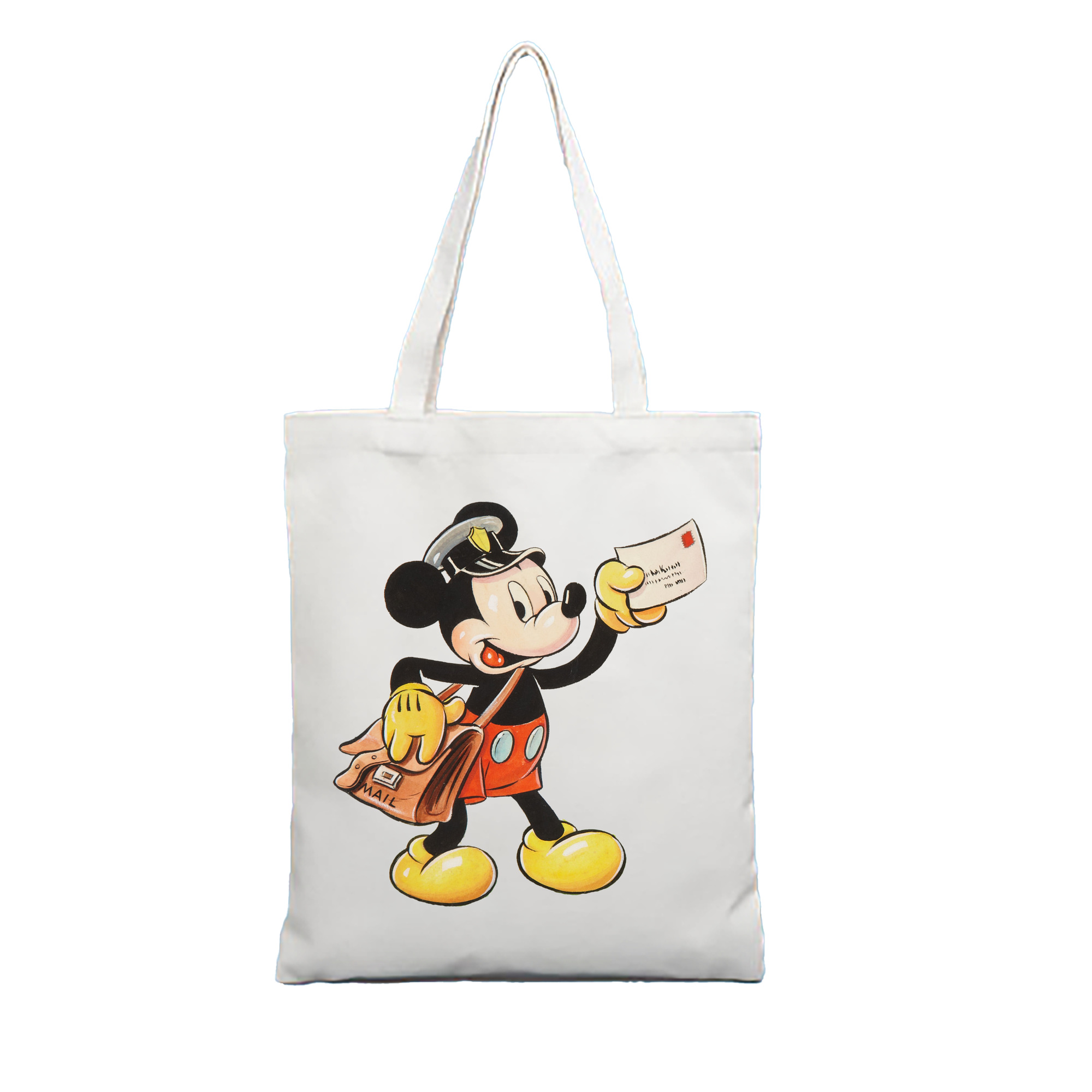 ミッキーマウス Mickey Mouse 縦型キャンバス生地手提げバッグ　トートバッグ