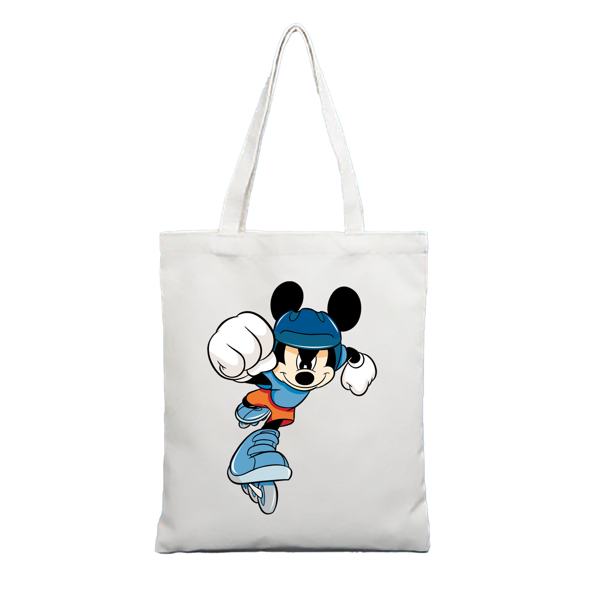 （画像用） ミッキーマウス Mickey Mouse 縦型キャンバス生地手提げバッグ　トートバッグ