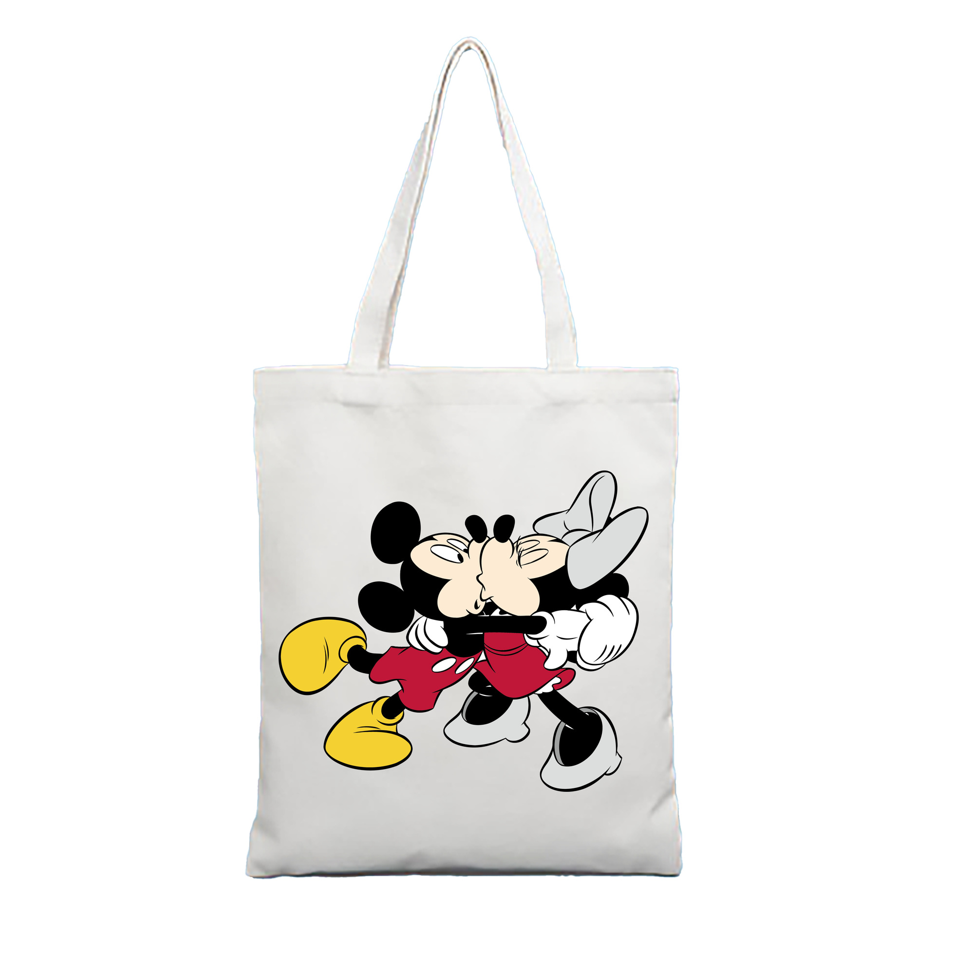 （画像用） ミッキーマウス Mickey Mouse 縦型キャンバス生地手提げバッグ　トートバッグ