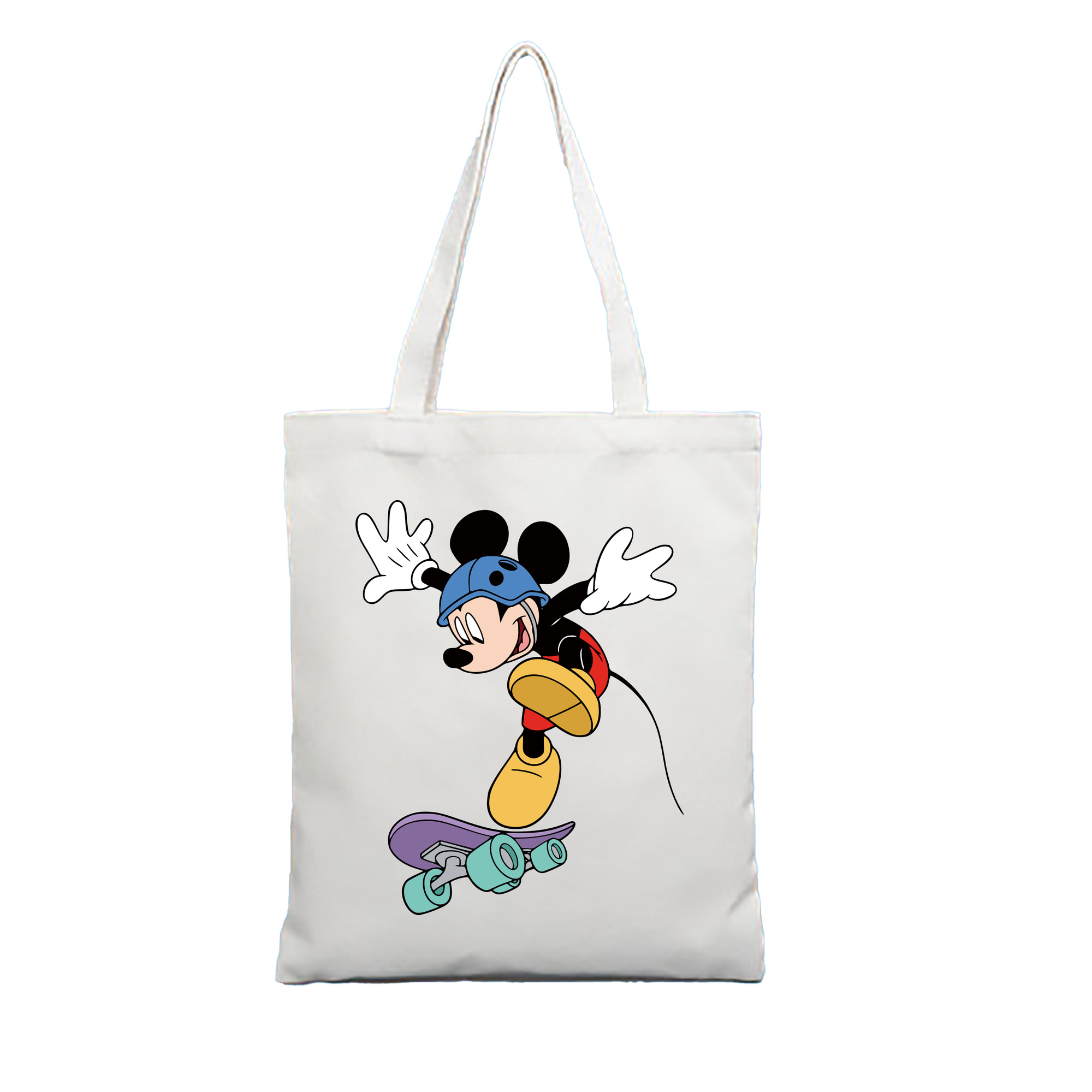 （画像用） ミッキーマウス Mickey Mouse 縦型キャンバス生地手提げバッグ　トートバッグ