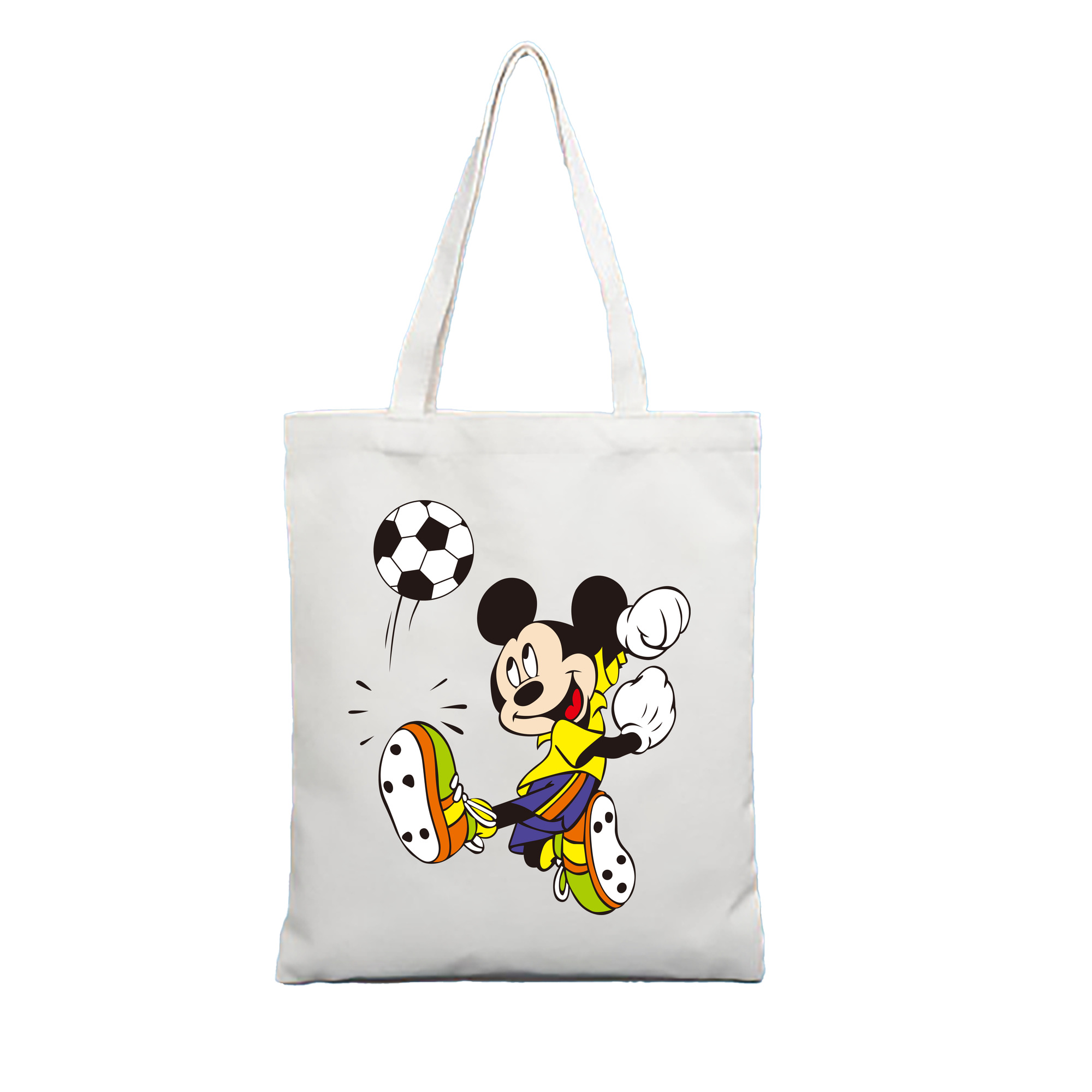 ミッキーマウス Mickey Mouse 縦型キャンバス生地手提げバッグ　トートバッグ