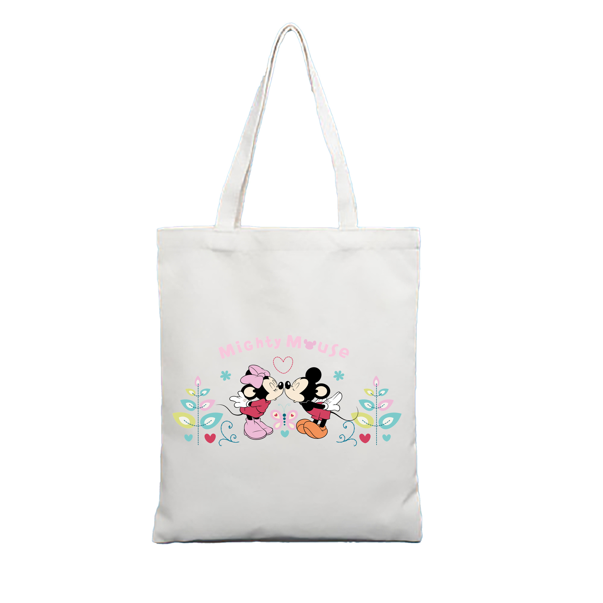 （画像用） ミッキーマウス Mickey Mouse 縦型キャンバス生地手提げバッグ　トートバッグ