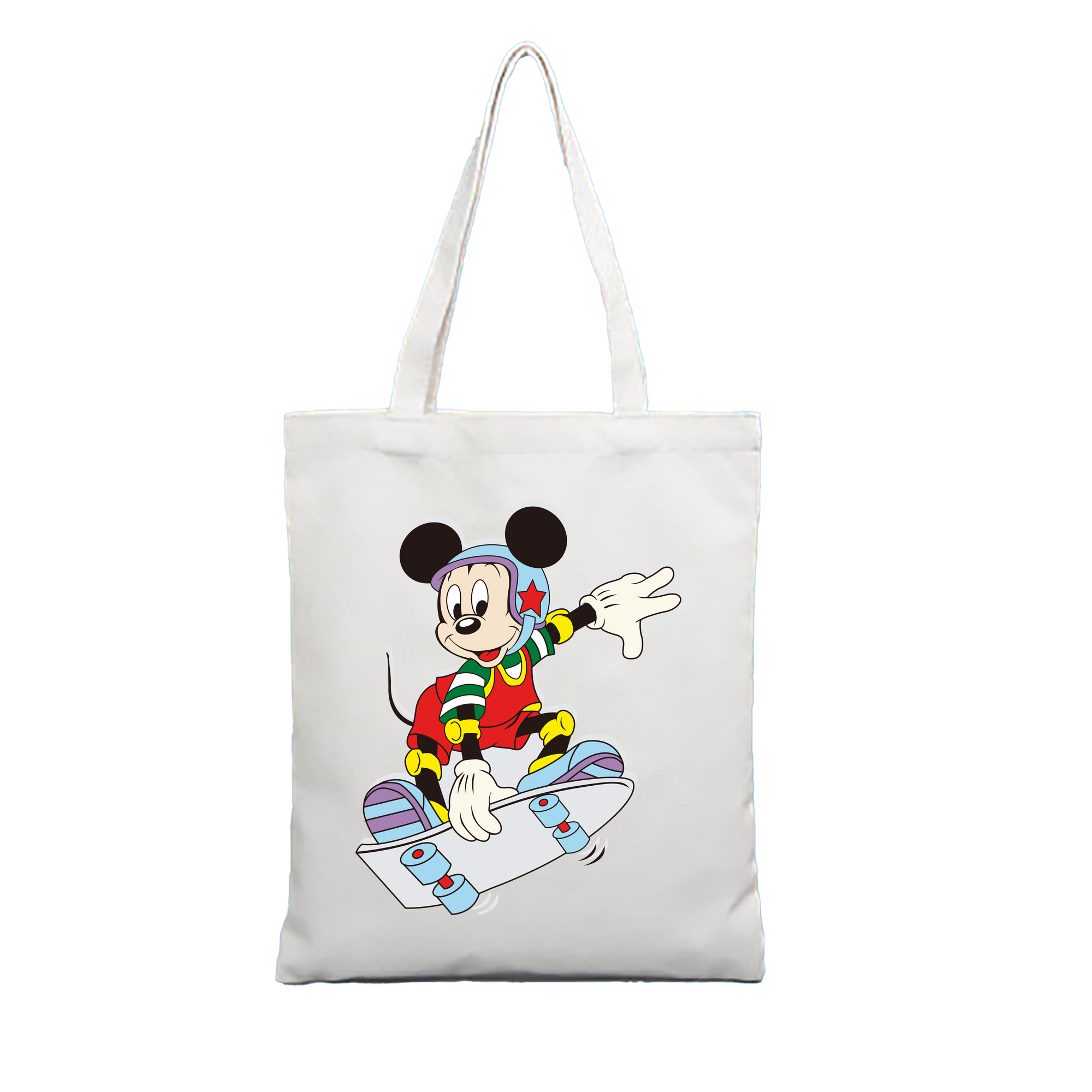 （画像用） ミッキーマウス Mickey Mouse 縦型キャンバス生地手提げバッグ　トートバッグ