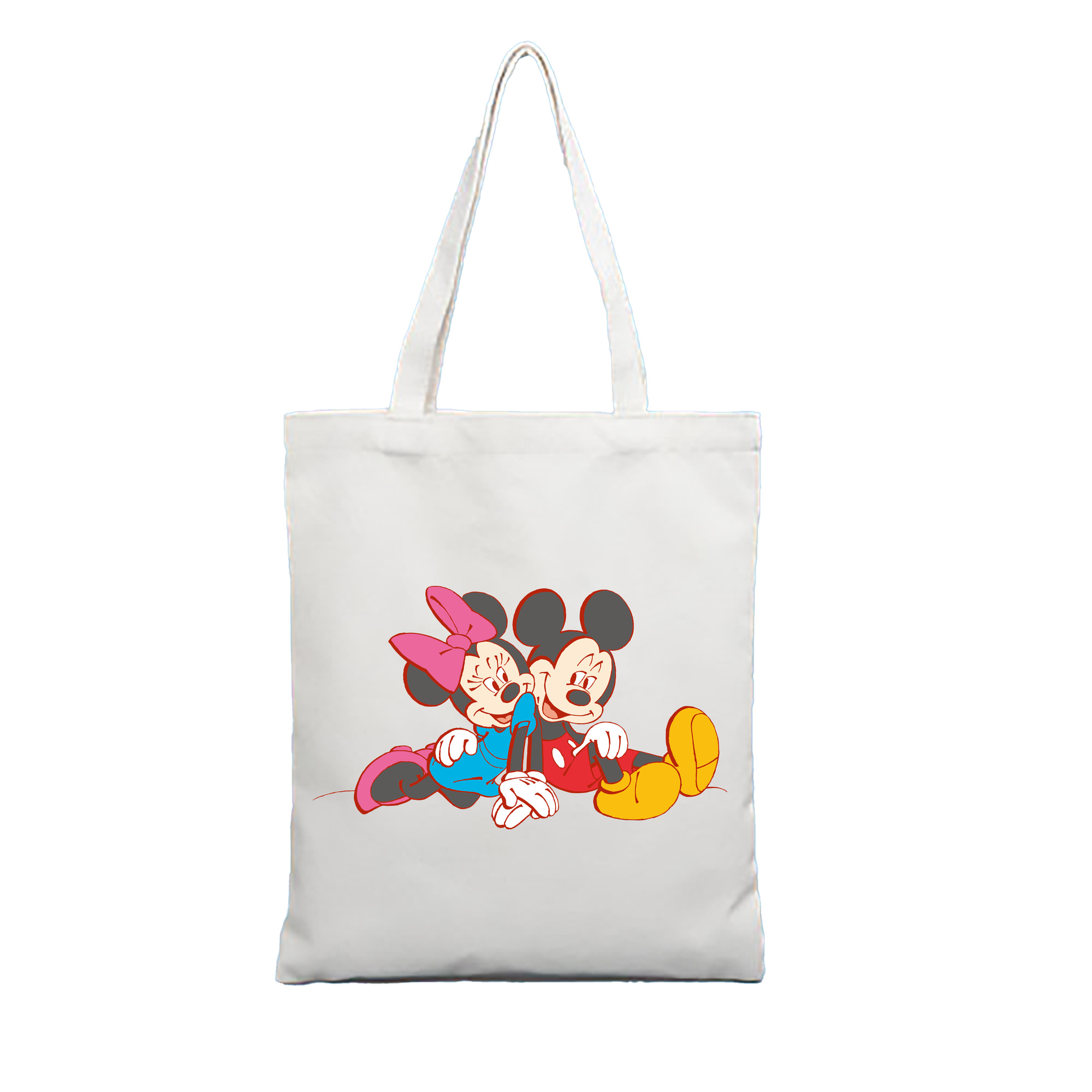 ミッキーマウス Mickey Mouse 縦型キャンバス生地手提げバッグ　トートバッグ