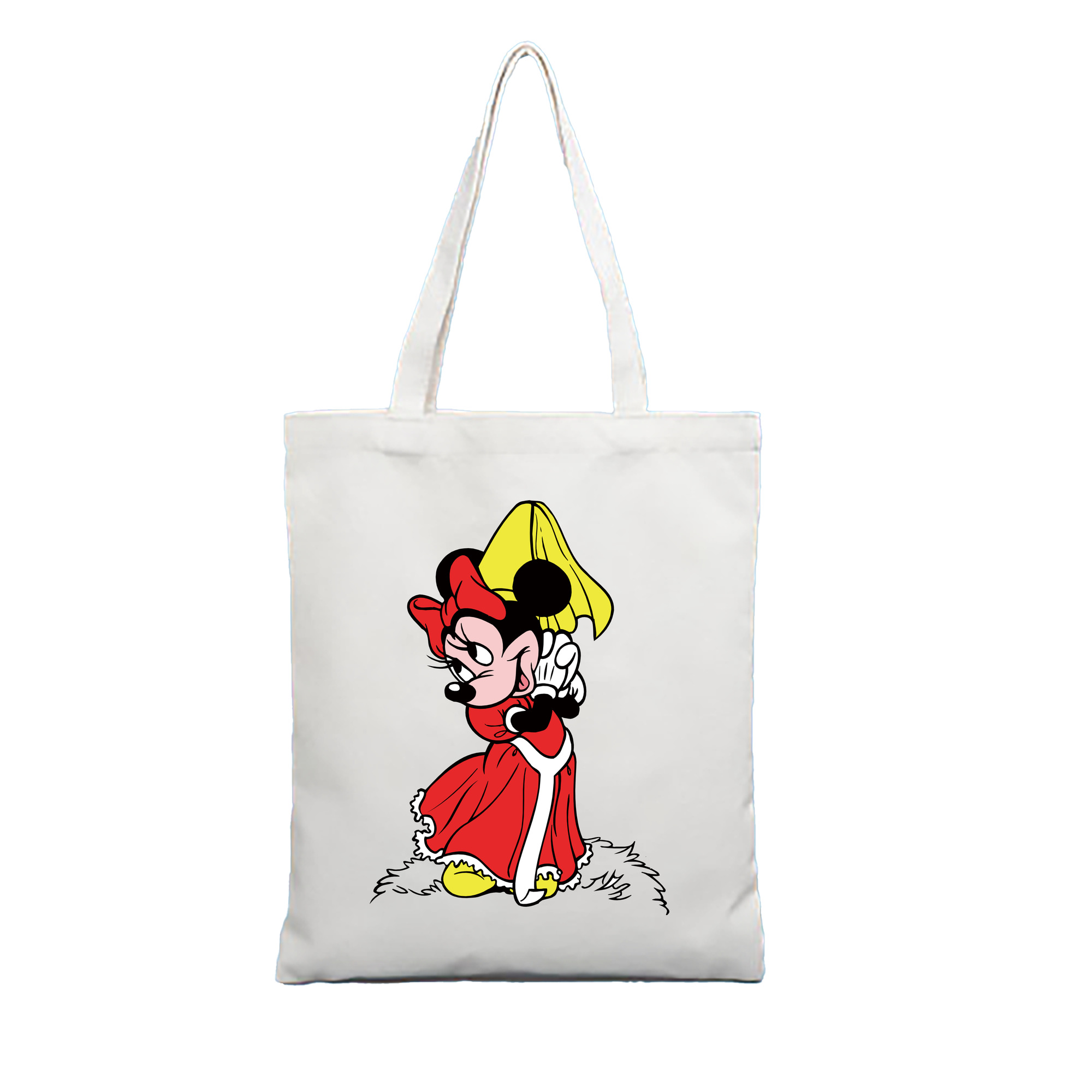 （画像用） ミッキーマウス Mickey Mouse 縦型キャンバス生地手提げバッグ　トートバッグ