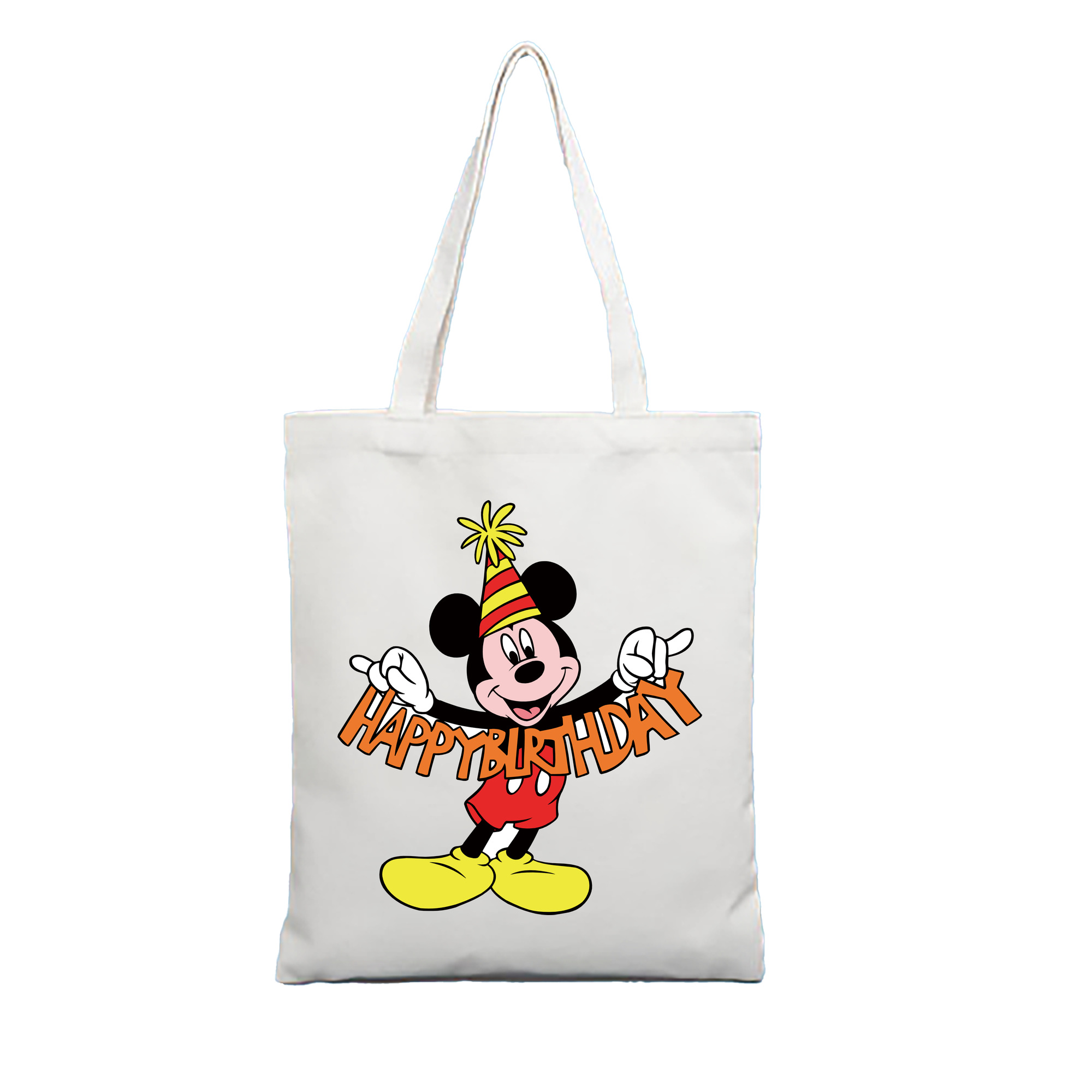 ミッキーマウス Mickey Mouse 縦型キャンバス生地手提げバッグ　トートバッグ