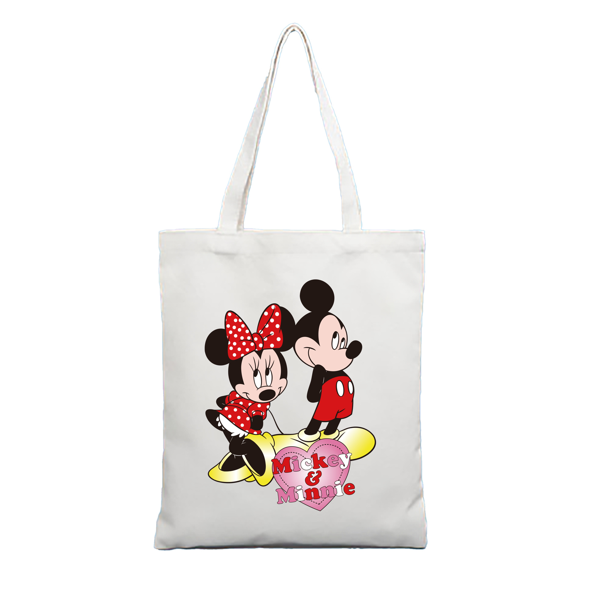 （画像用） ミッキーマウス Mickey Mouse 縦型キャンバス生地手提げバッグ　トートバッグ