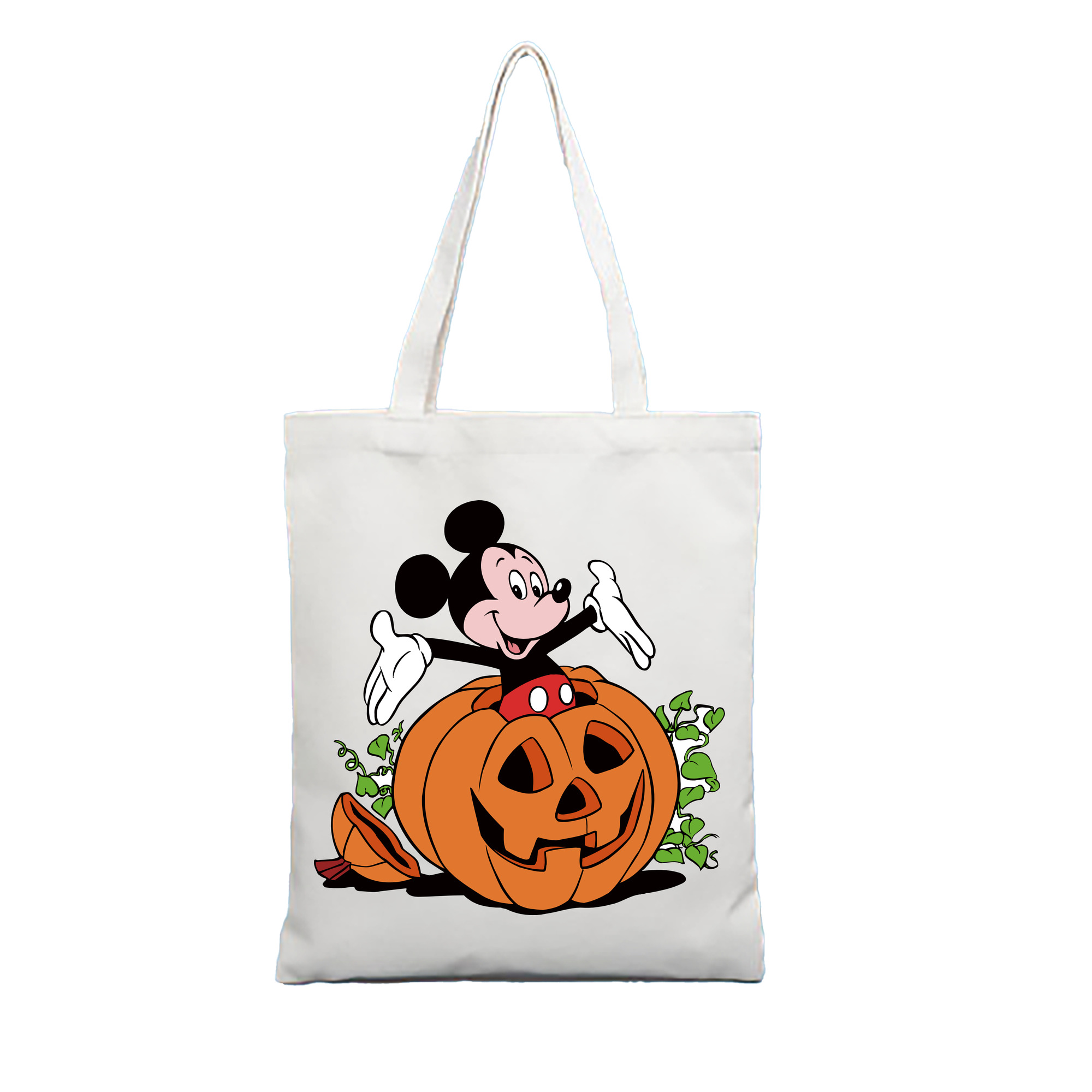 （画像用） ミッキーマウス Mickey Mouse 縦型キャンバス生地手提げバッグ　トートバッグ