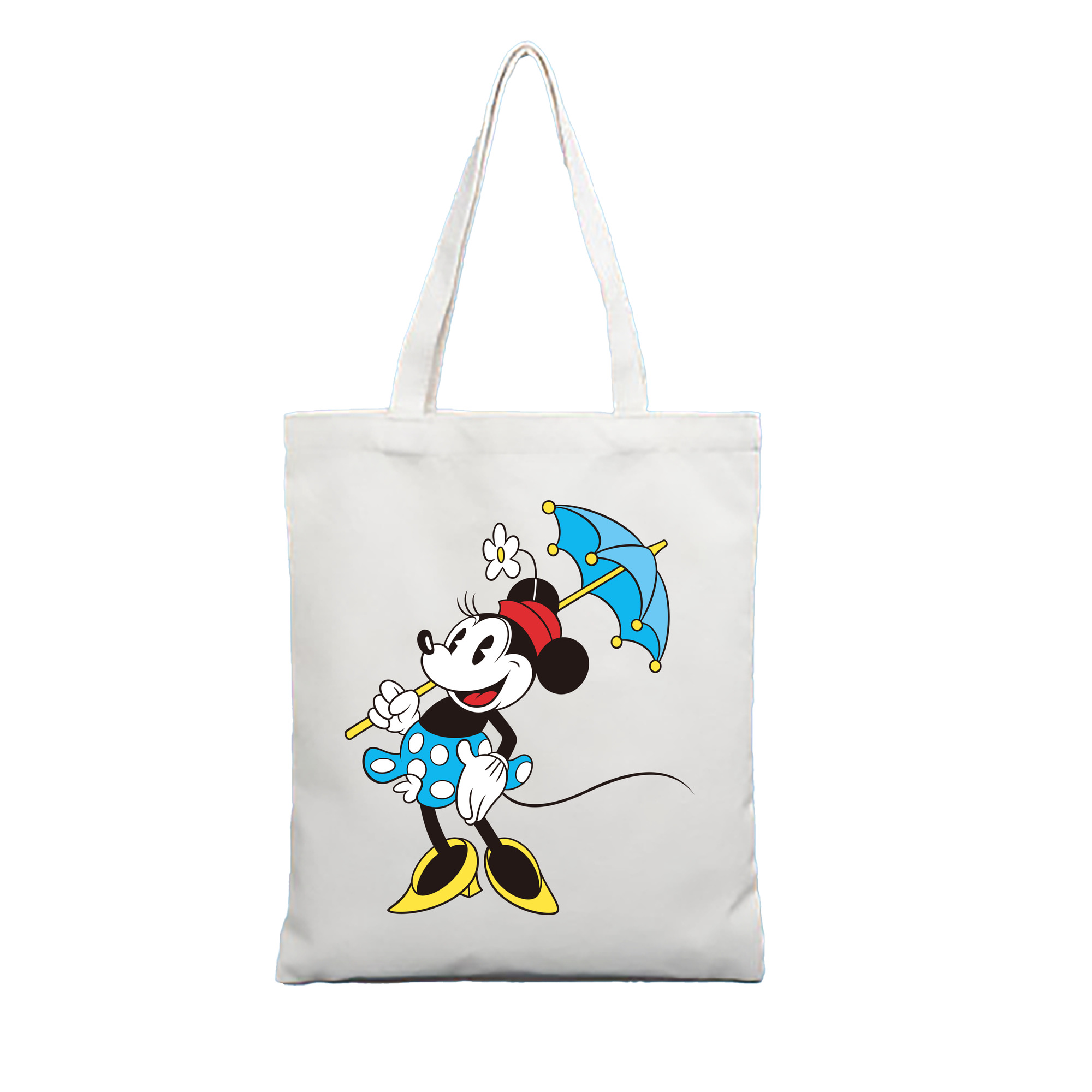 ミッキーマウス Mickey Mouse 縦型キャンバス生地手提げバッグ　トートバッグ