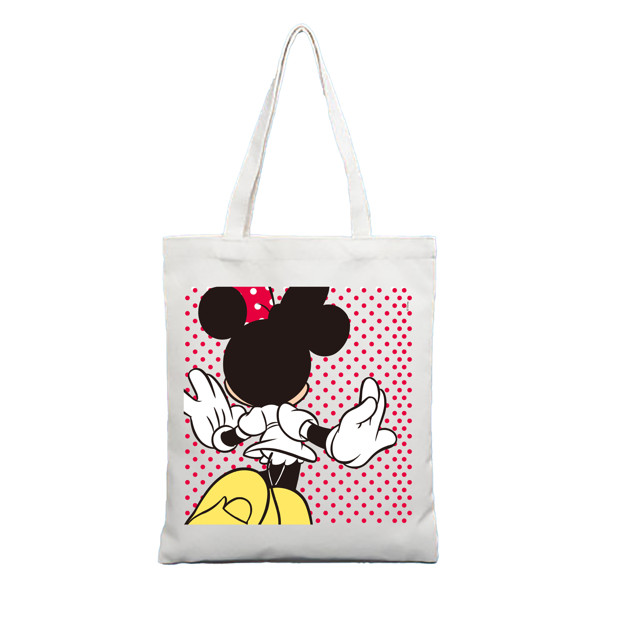 （画像用） ミッキーマウス Mickey Mouse 縦型キャンバス生地手提げバッグ　トートバッグ