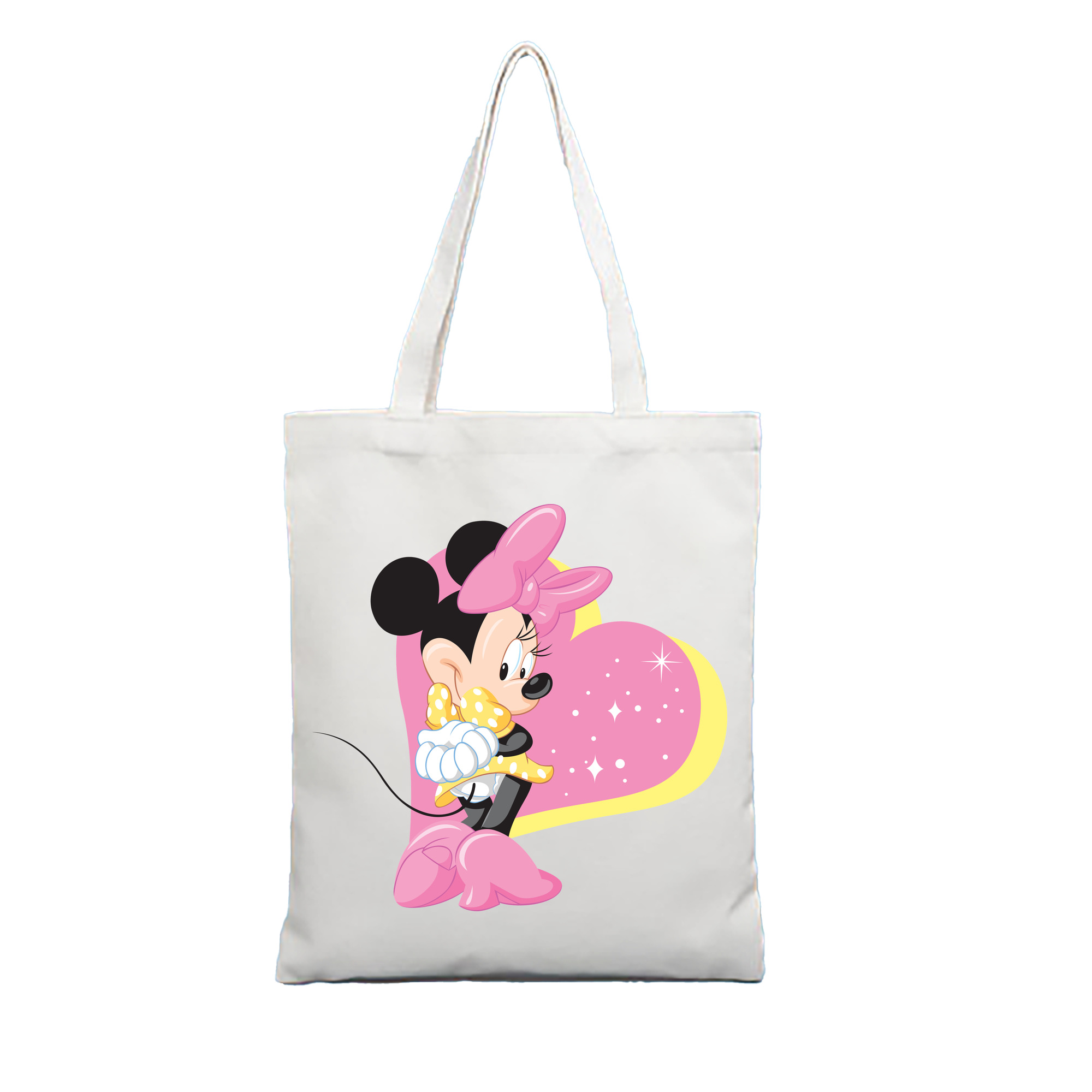 ミッキーマウス Mickey Mouse 縦型キャンバス生地手提げバッグ　トートバッグ