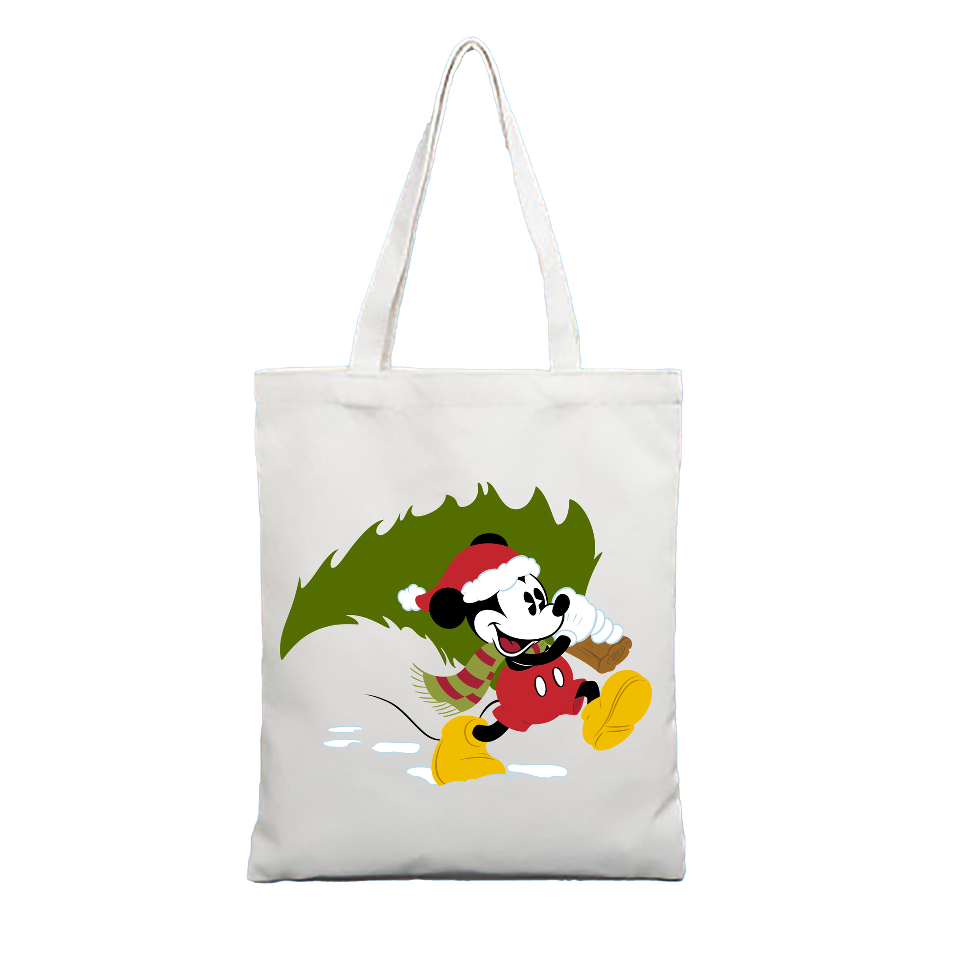 （画像用） ミッキーマウス Mickey Mouse 縦型キャンバス生地手提げバッグ　トートバッグ