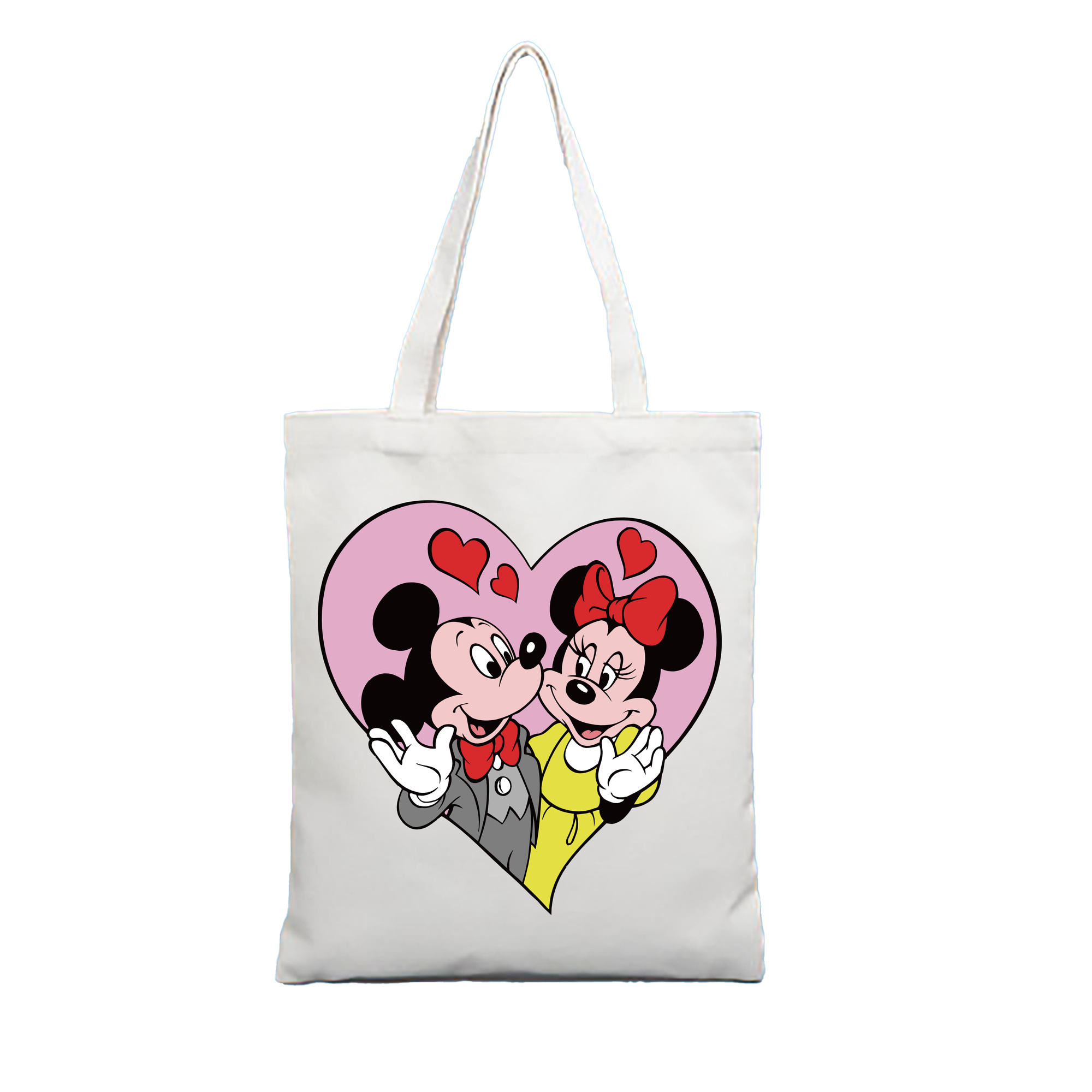 ミッキーマウス Mickey Mouse 縦型キャンバス生地手提げバッグ　トートバッグ