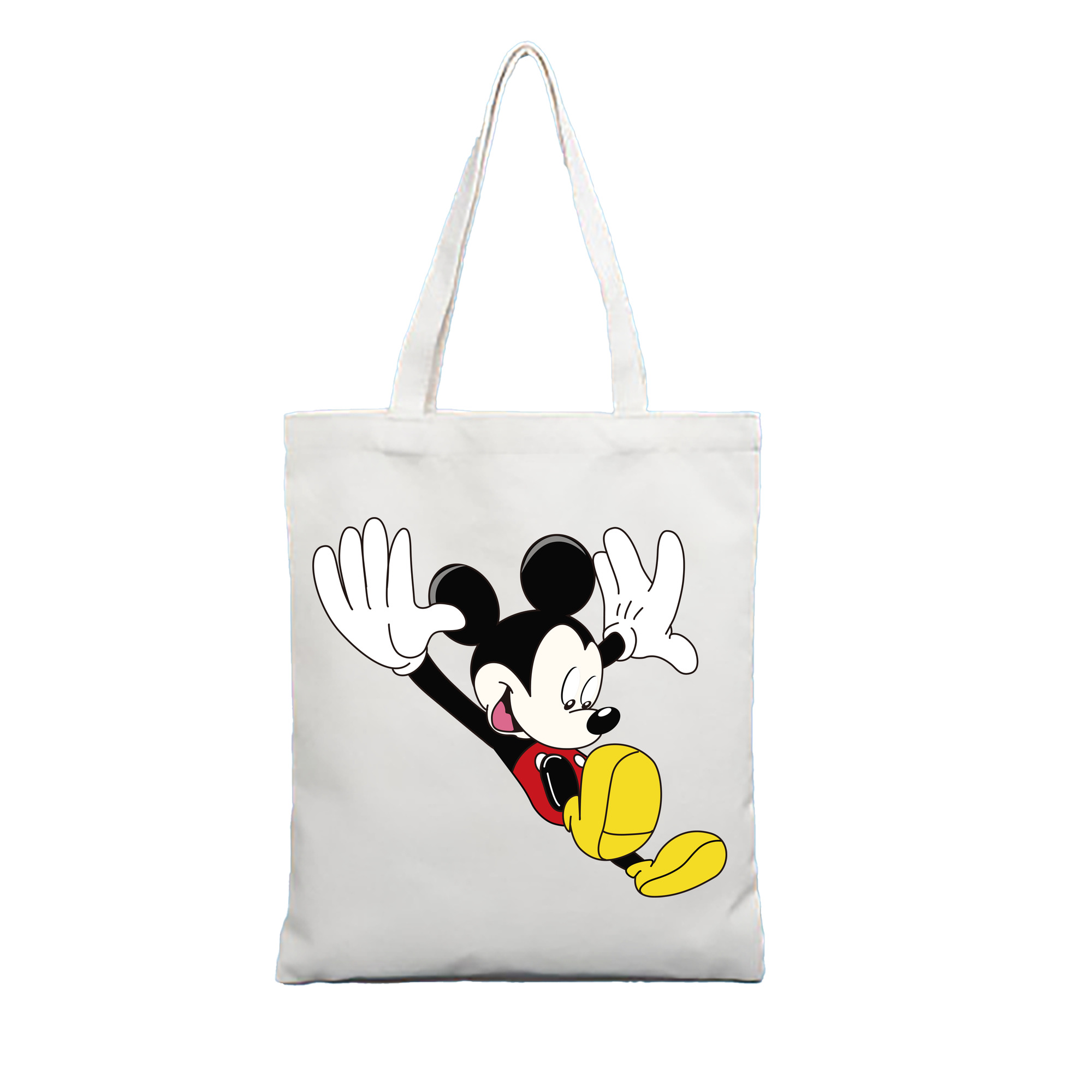 （画像用） ミッキーマウス Mickey Mouse 縦型キャンバス生地手提げバッグ　トートバッグ
