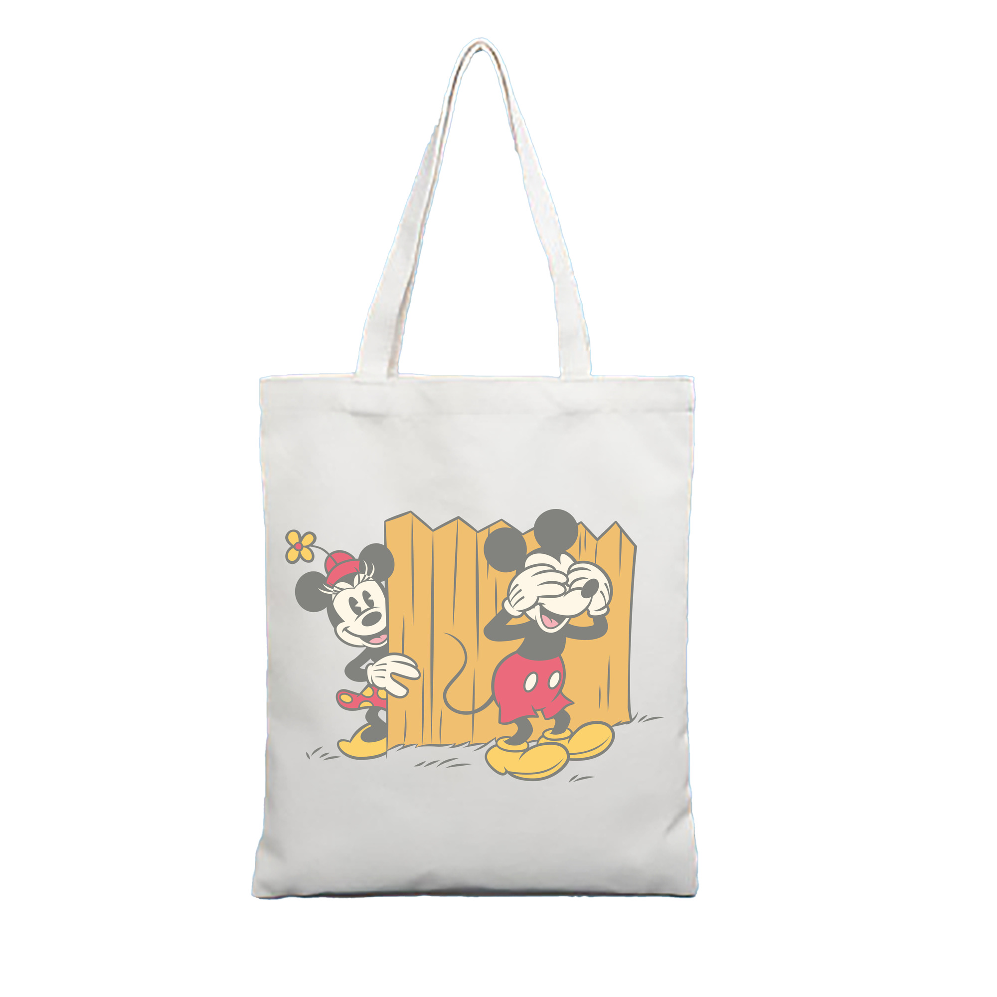 （画像用） ミッキーマウス Mickey Mouse 縦型キャンバス生地手提げバッグ　トートバッグ